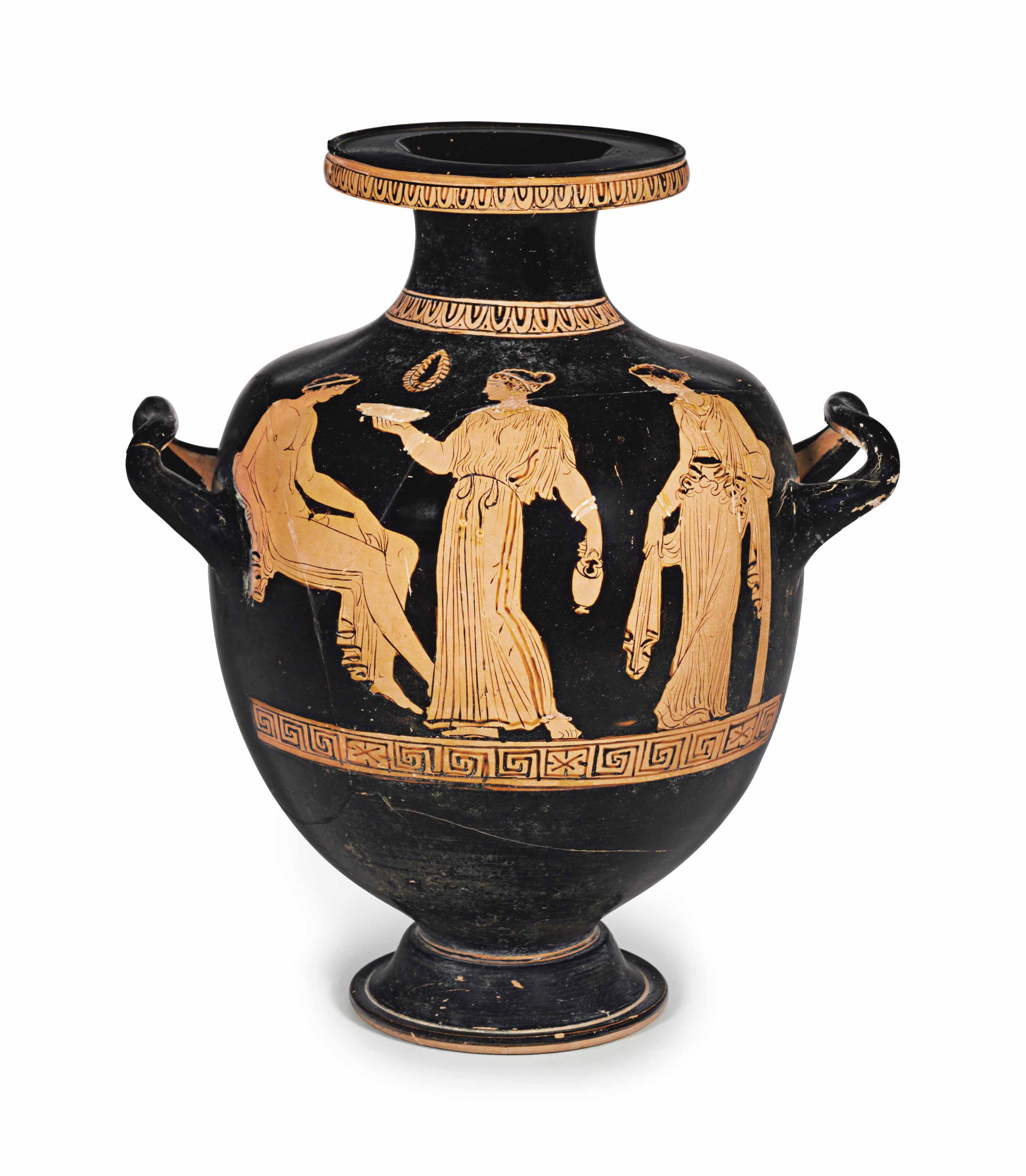 AN APULIAN REDFIGURED HYDRIA , ATTRIBUTED TO THE ARIADNE PAINTER