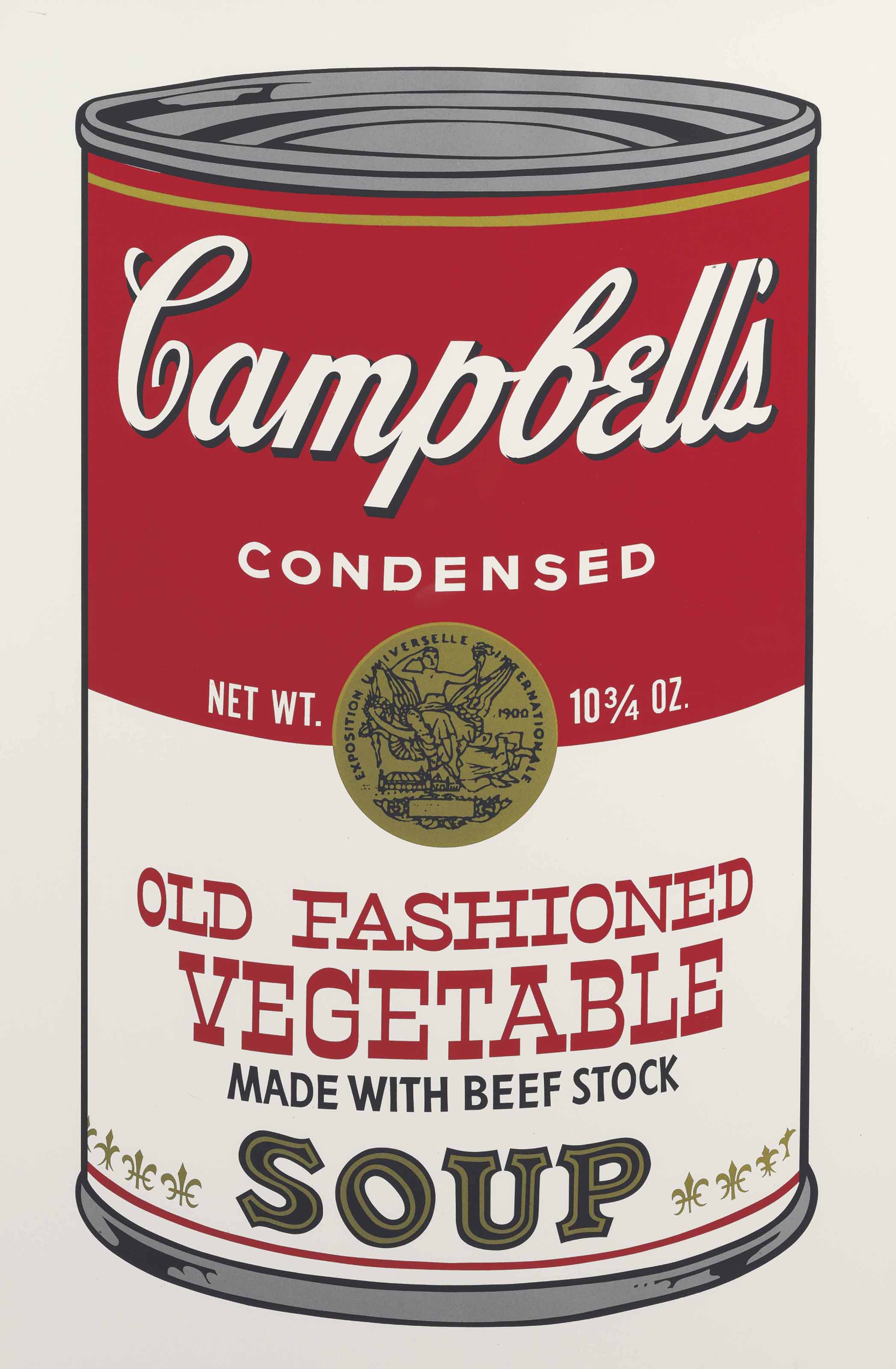 Andy Warhol (1928-1987), Old Fashioned Vegetable, from Campbell&rsquo;s Soup II. Sheet: 35 x 23  in (889 x 584  mm). Estimate: $18,000-25,000. This lot is offered in Prints and Multiples on 24-25 October 2017  at Christie&rsquo;s in New York