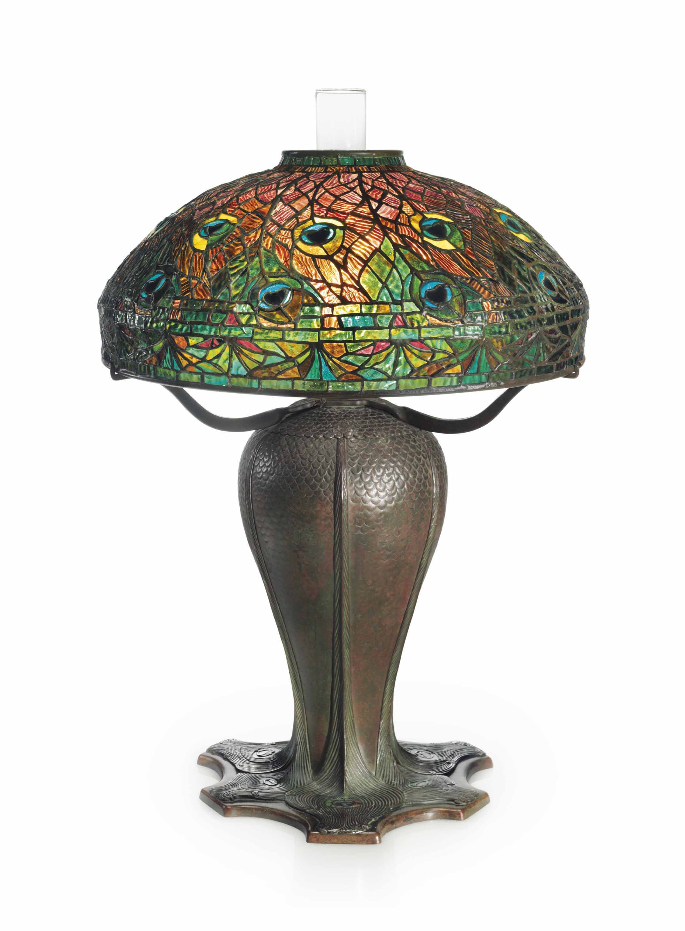 tiffany peacock table lamp