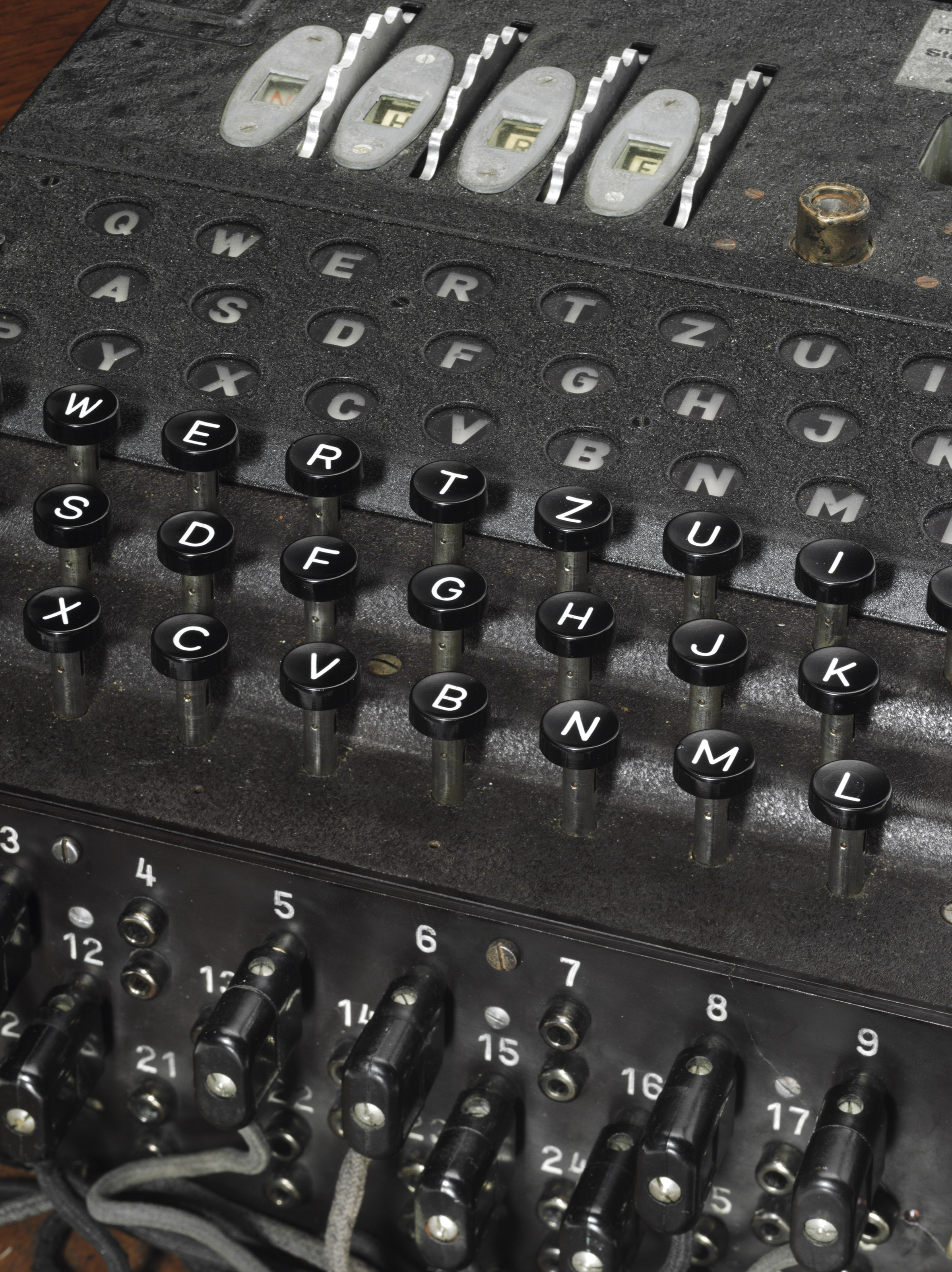 The M4 was issued with eight rotors: five of these were identical in internal wiring with the five rotors issued with the three-rotor Enigma. With the fourth special rotor in the A position, the M4 could communicate with the three-rotor Enigmas in use by other branches of the military