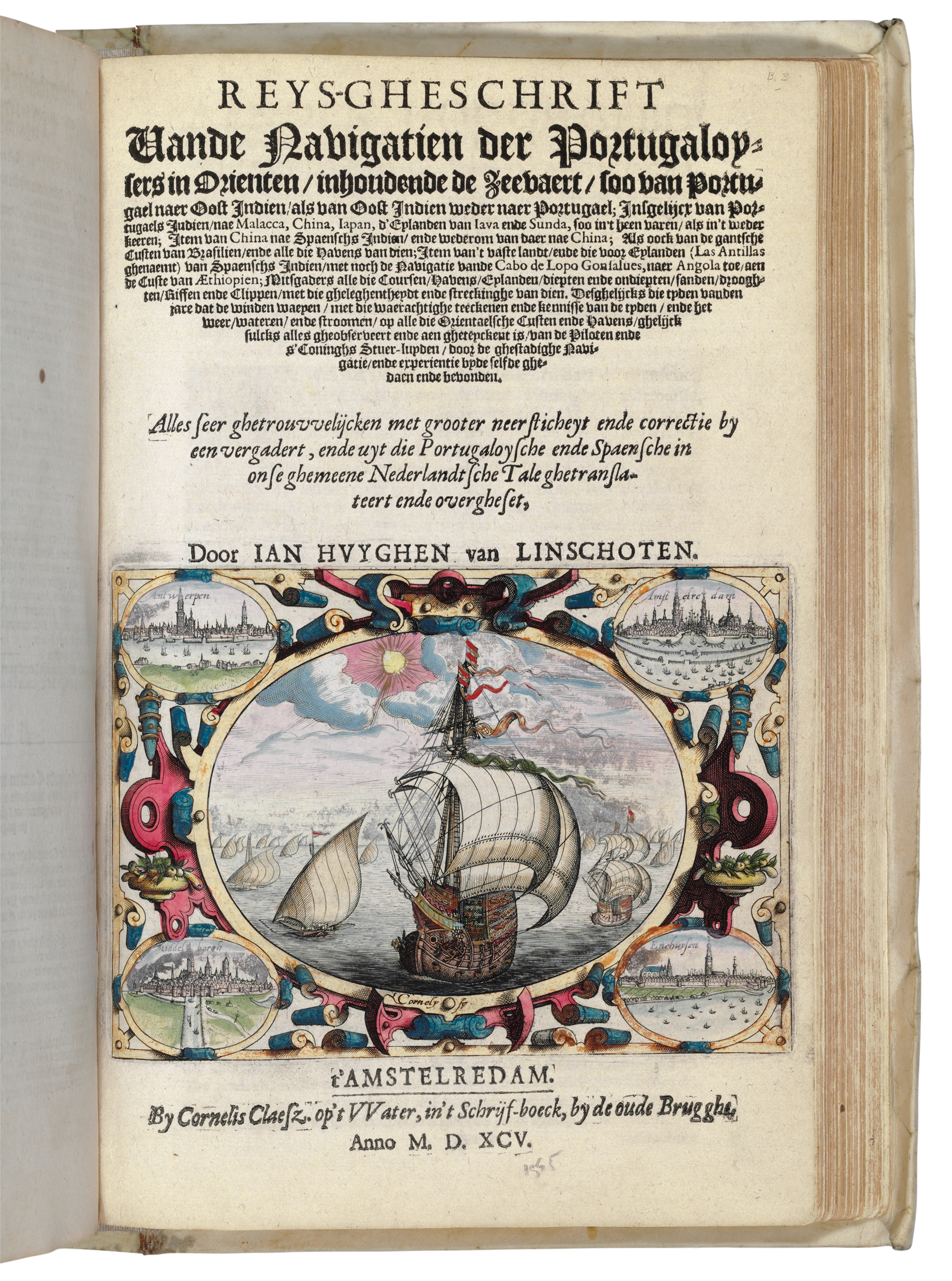 Linschoten Jan Huygen Van 1563 1611 Itinerario Voyage Ofte Schipvaert Naer Oost Ofte Portugaels Indien Amsterdam