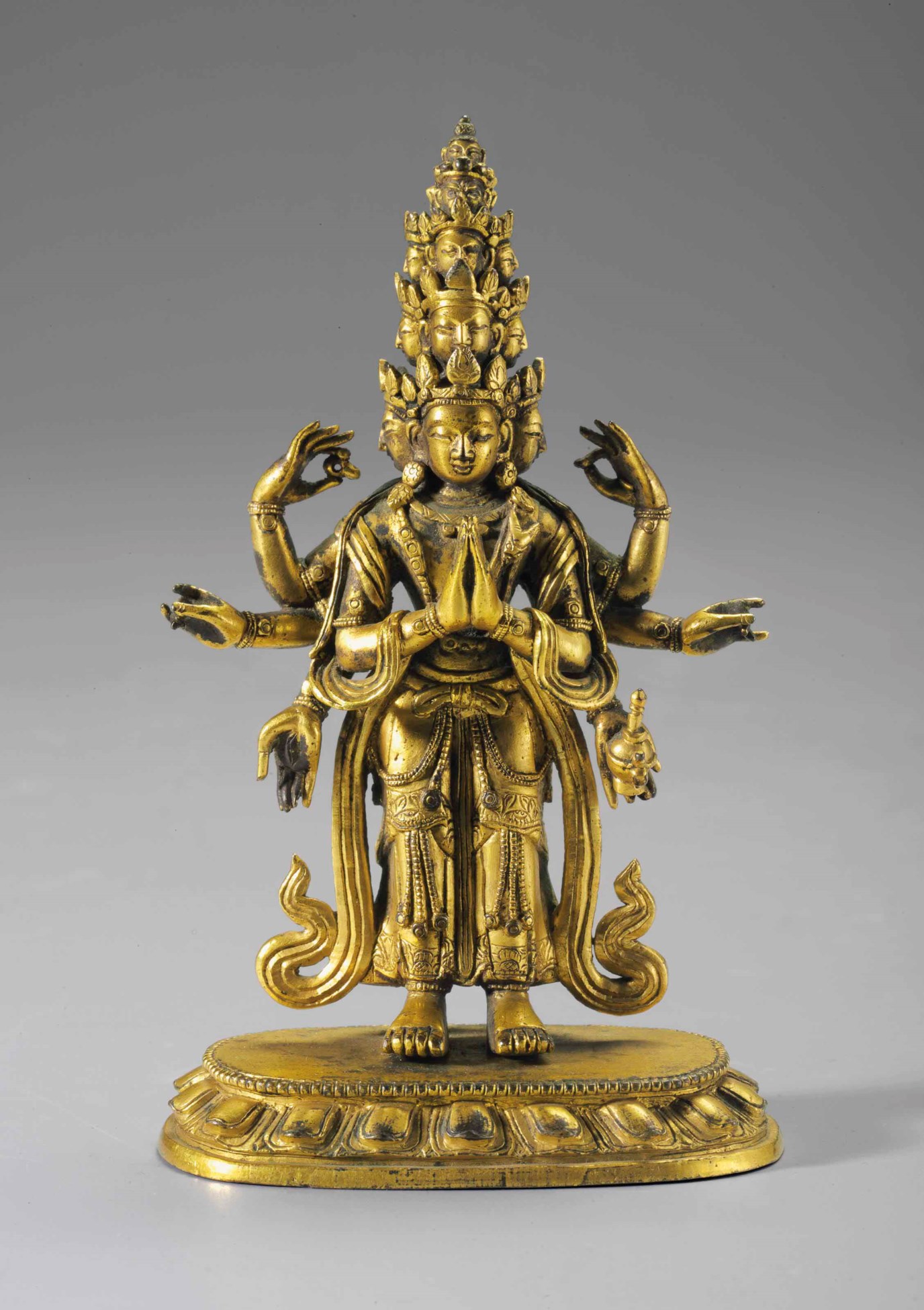 A Gilt Bronze Figure of an Eleven-headed Avalokiteshvara, Sino-Tibet ...
