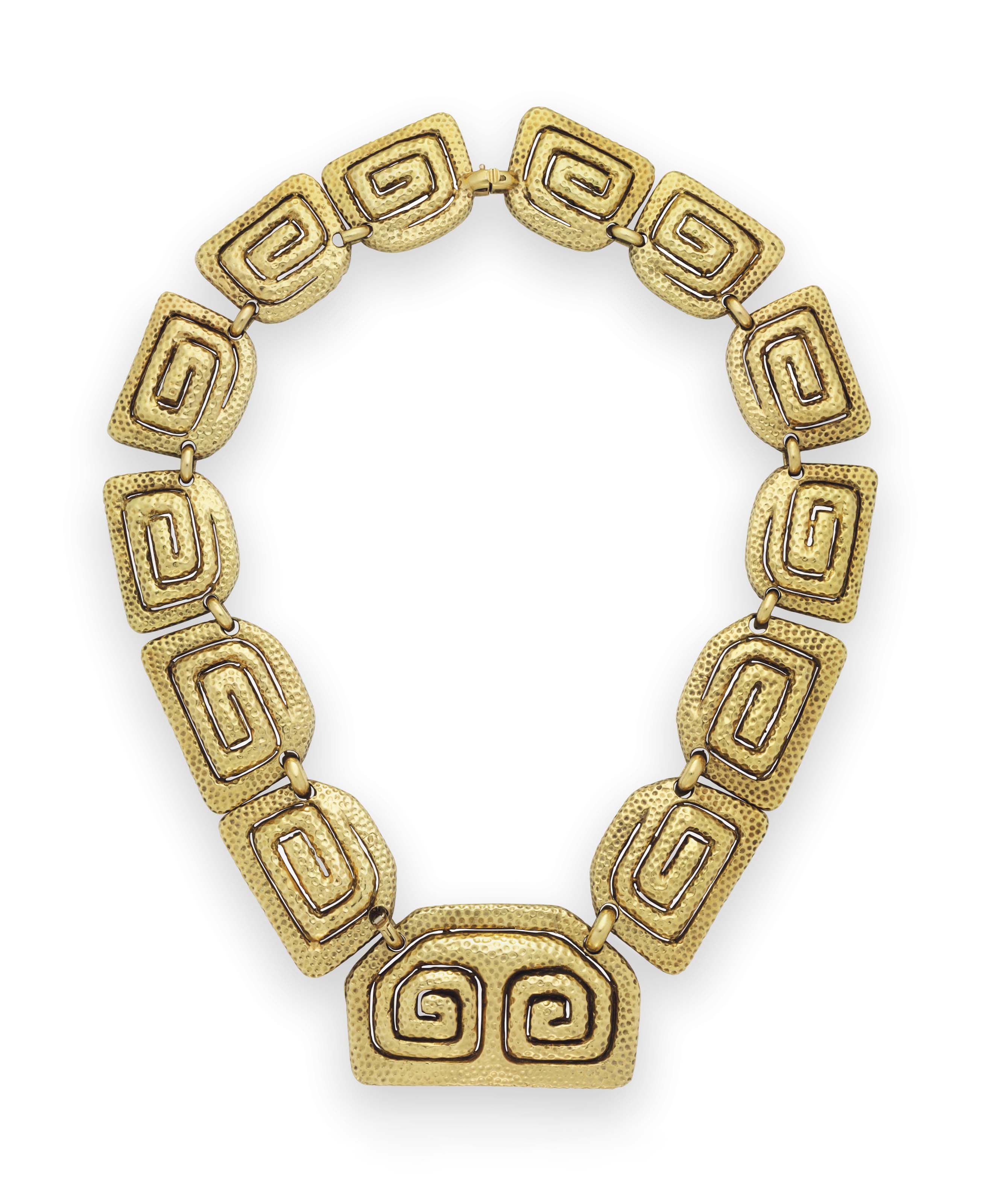 A gold necklace, by David Webb. Sold for $27,500 on 26 April 2017 at Christie&rsquo;s in New York
