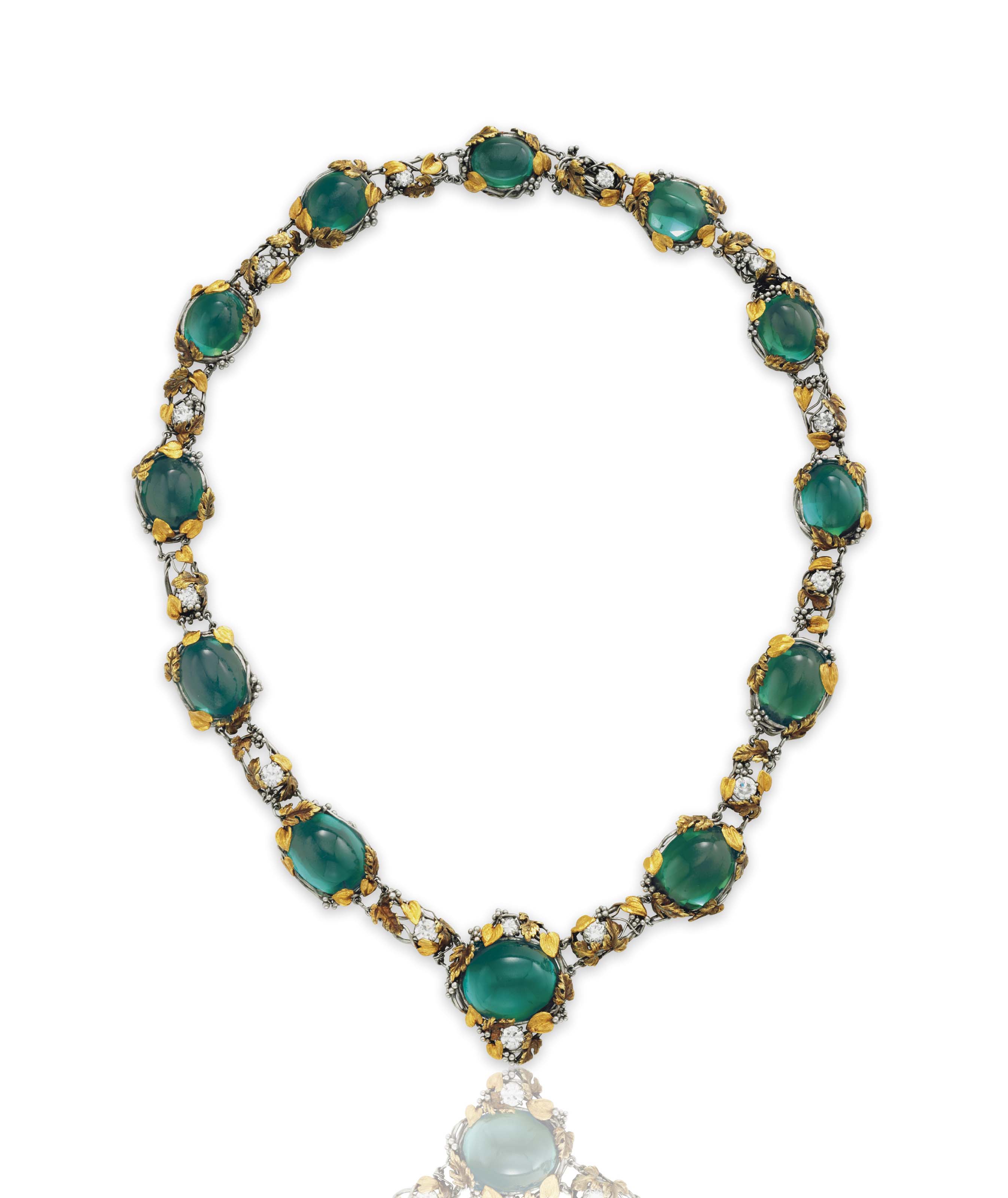 AN IMPORTANT TOURMALINE AND DIAMOND NECKLACE, BY LOUIS COMFORT TIFFANY ...