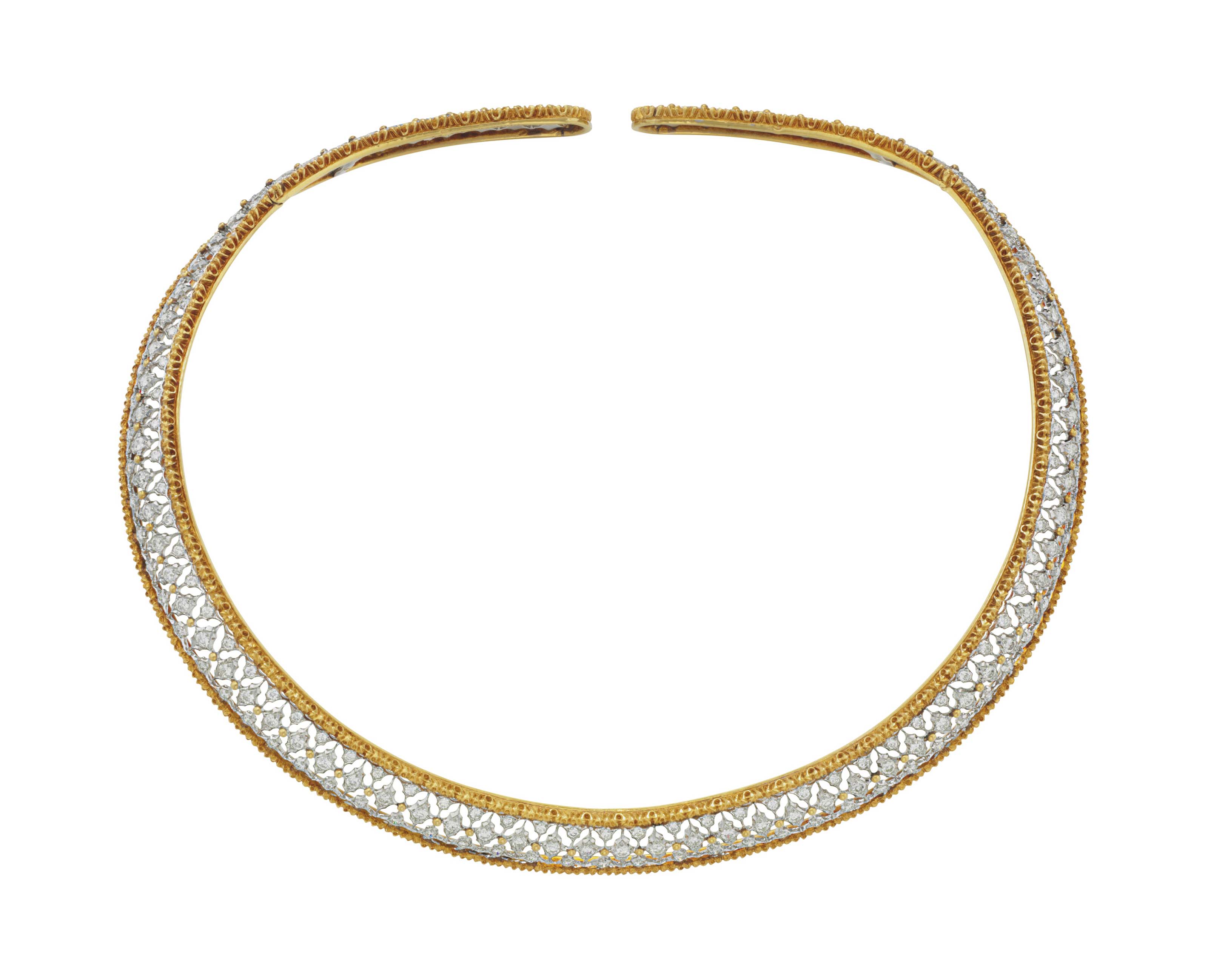 A DIAMOND AND BICOLORED GOLD TORQUE NECKLACE, BY BUCCELLATI Christie's