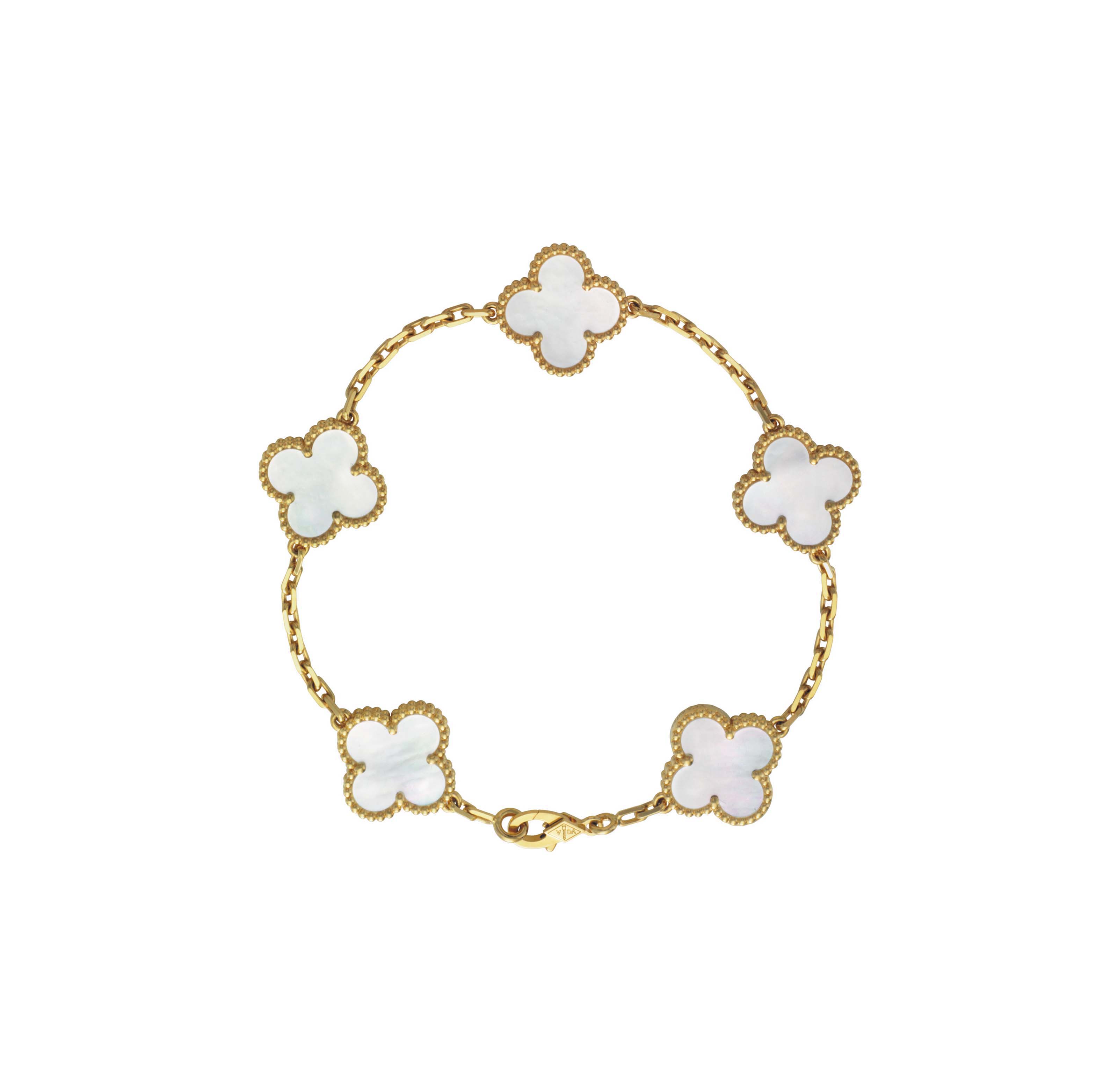 A Mother Of Pearl And Gold Alhambra Bracelet By Van Cleef Arpels Jewelry Bracelet Christie S