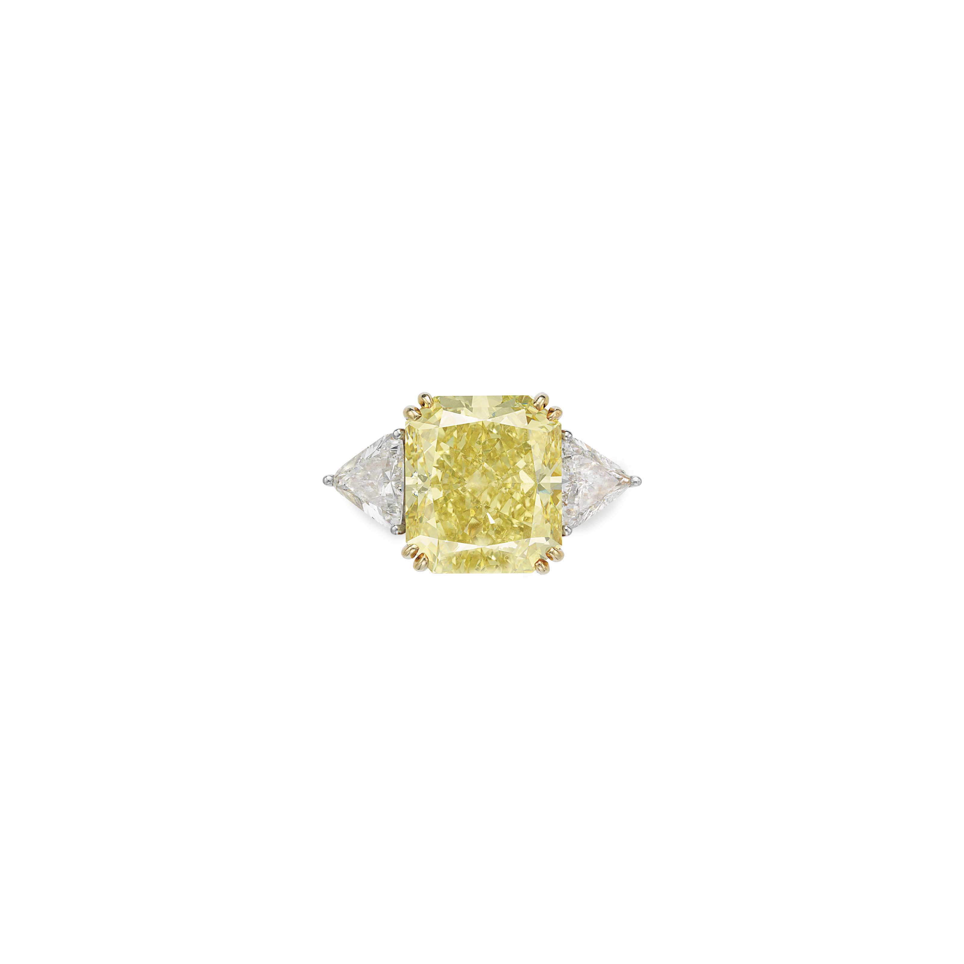 A COLORED DIAMOND AND DIAMOND RING, BY TIFFANY & CO.