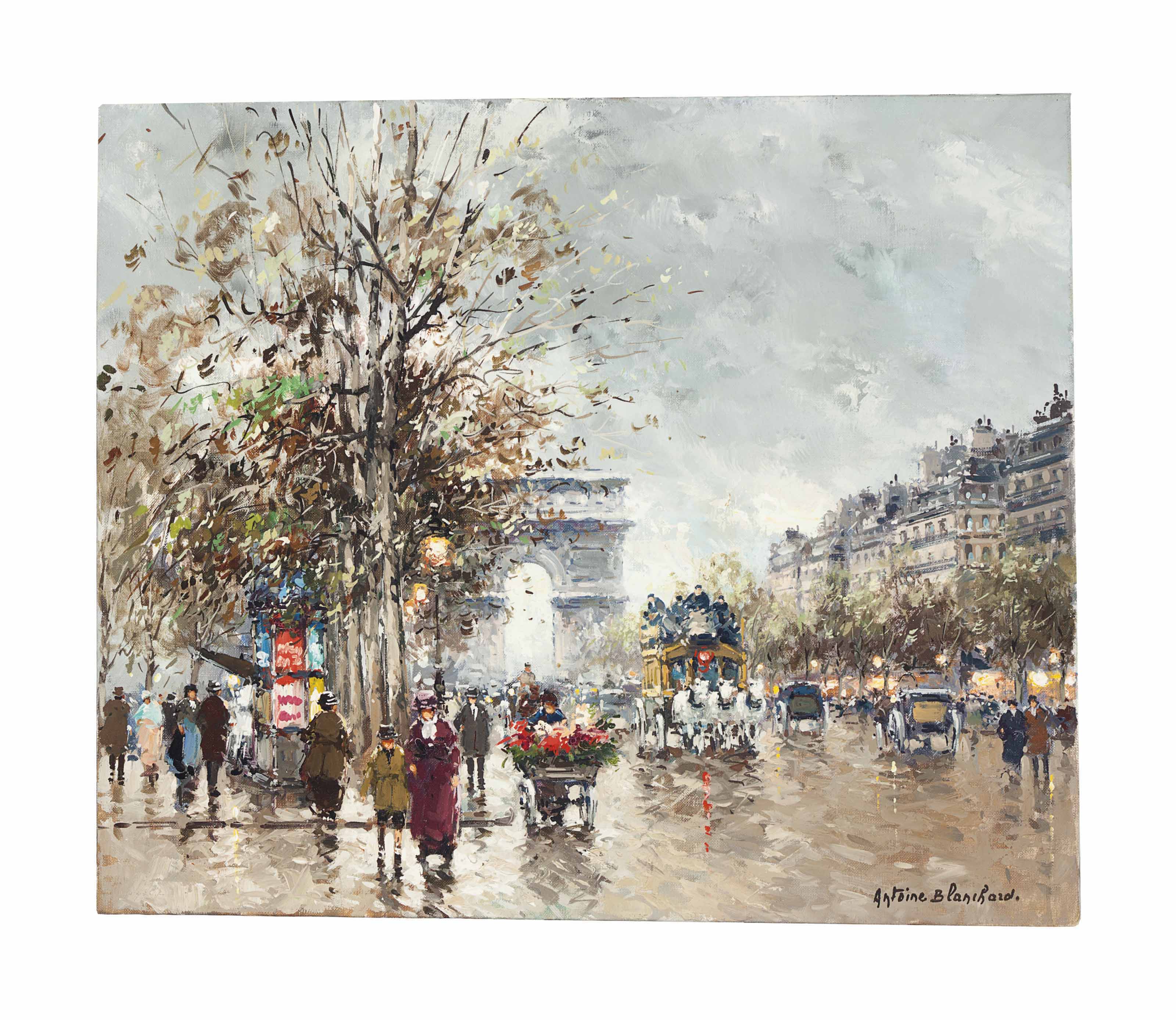 Antoine Blanchard French 1910 1988 Arc De Triomphe Champs