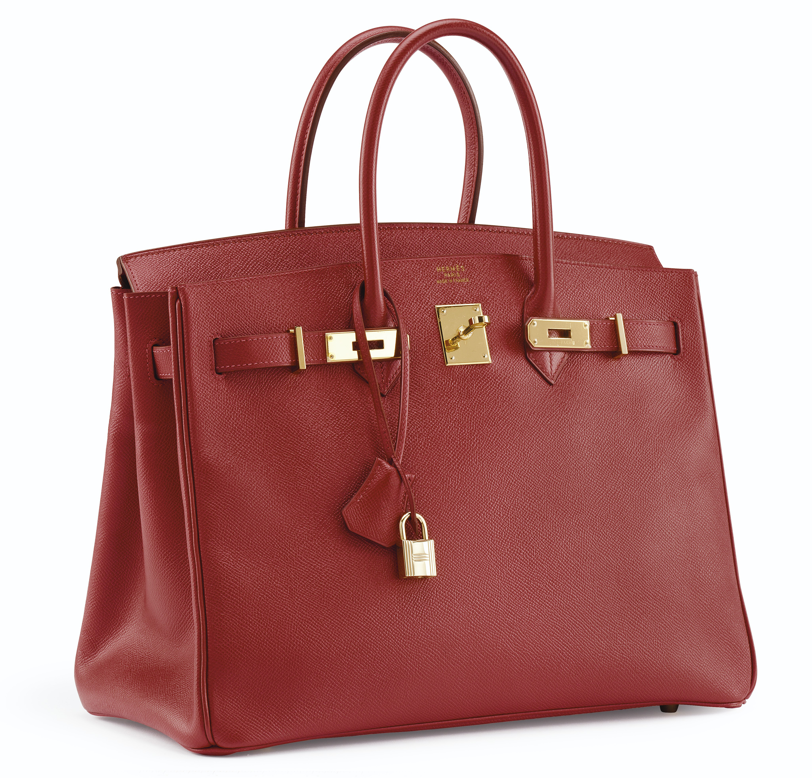 A ROUGE VIF COURCHEVEL LEATHER BIRKIN 35 WITH GOLD HARDWARE