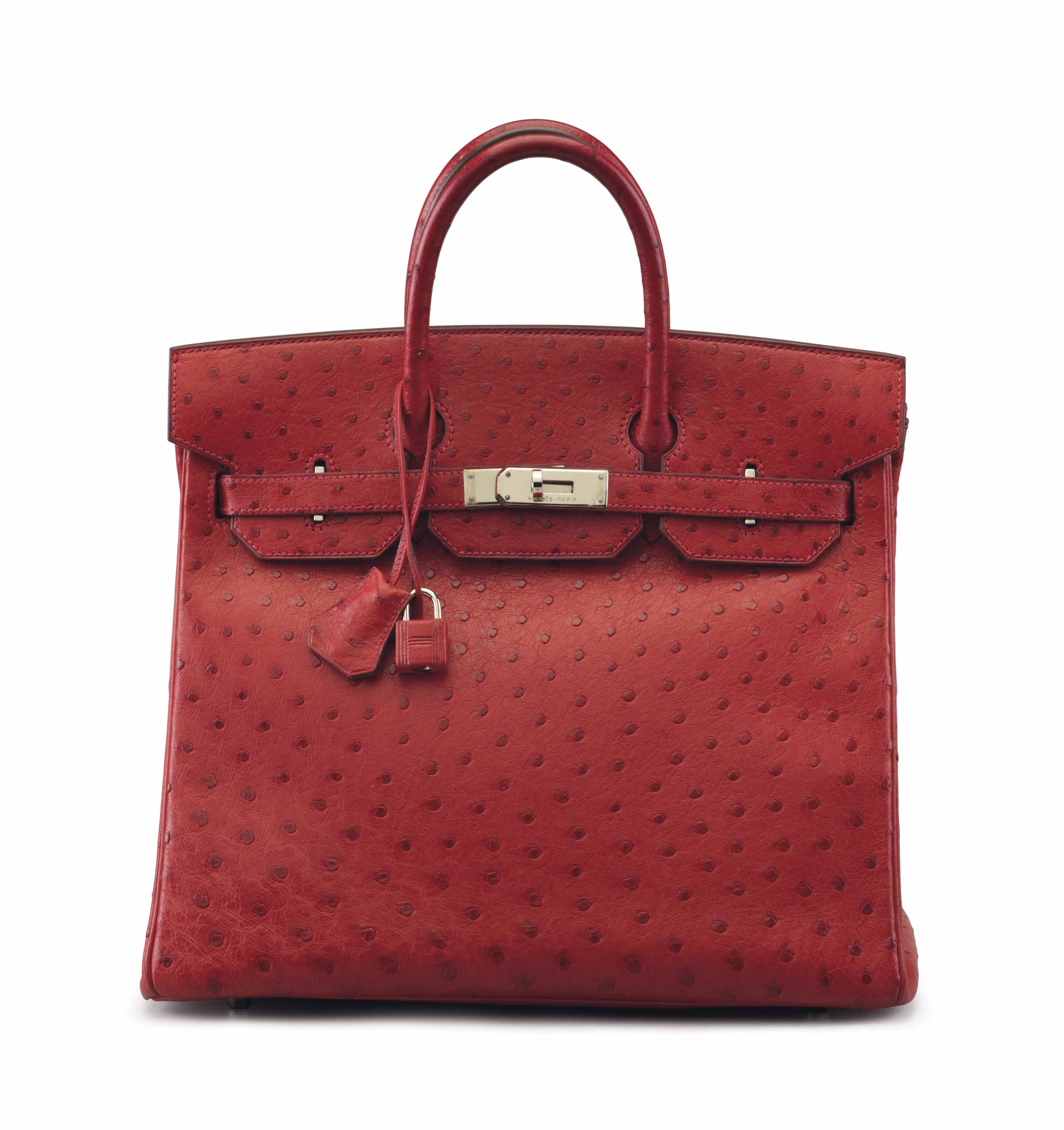 A ROUGE VIF OSTRICH HAC BIRKIN 32 WITH PALLADIUM HARDWARE HERMES 2004 Christie s
