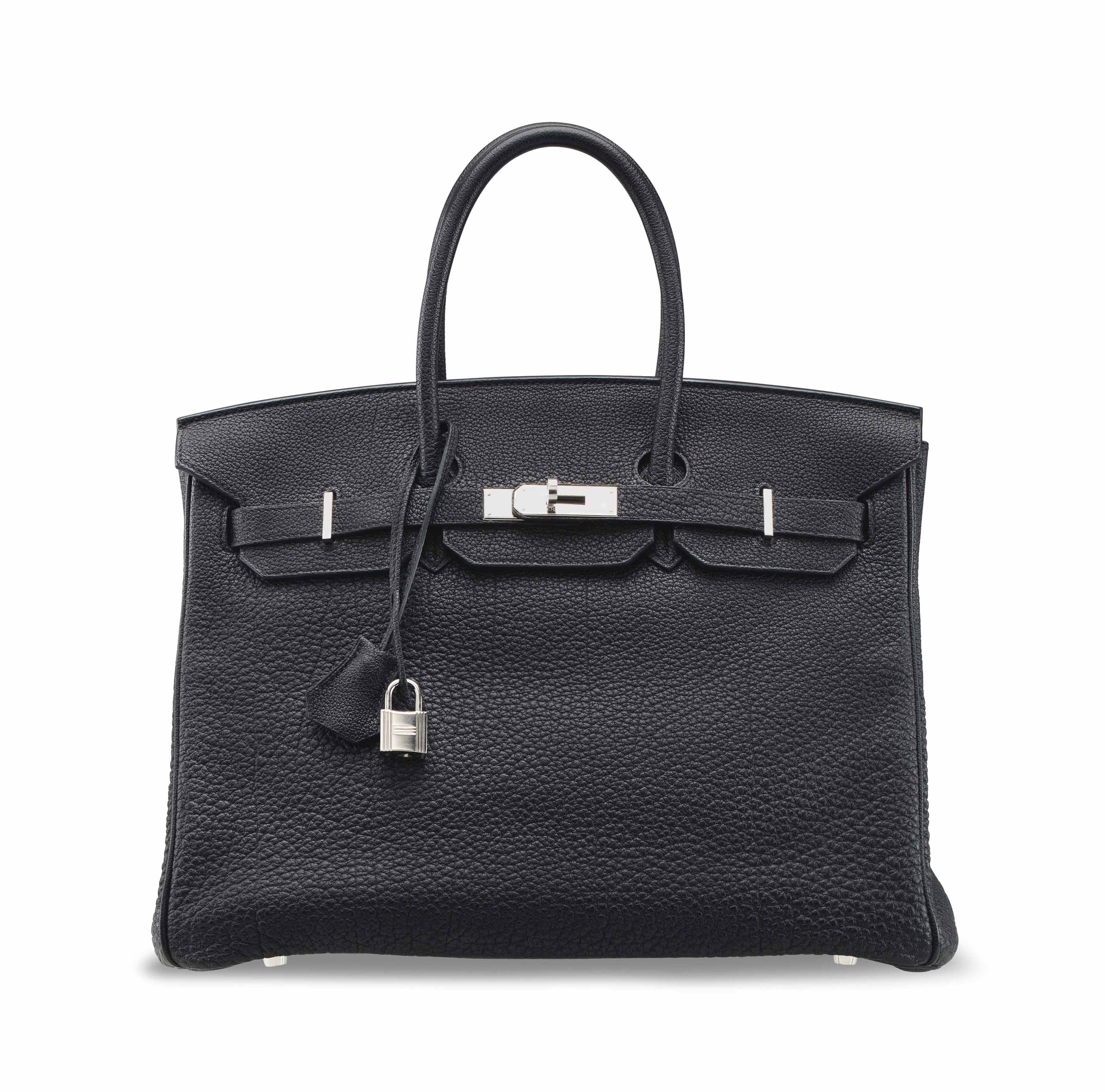 A BLACK BUFFALO LEATHER BIRKIN 35 WITH PALLADIUM HARDWARE, HERMÈS