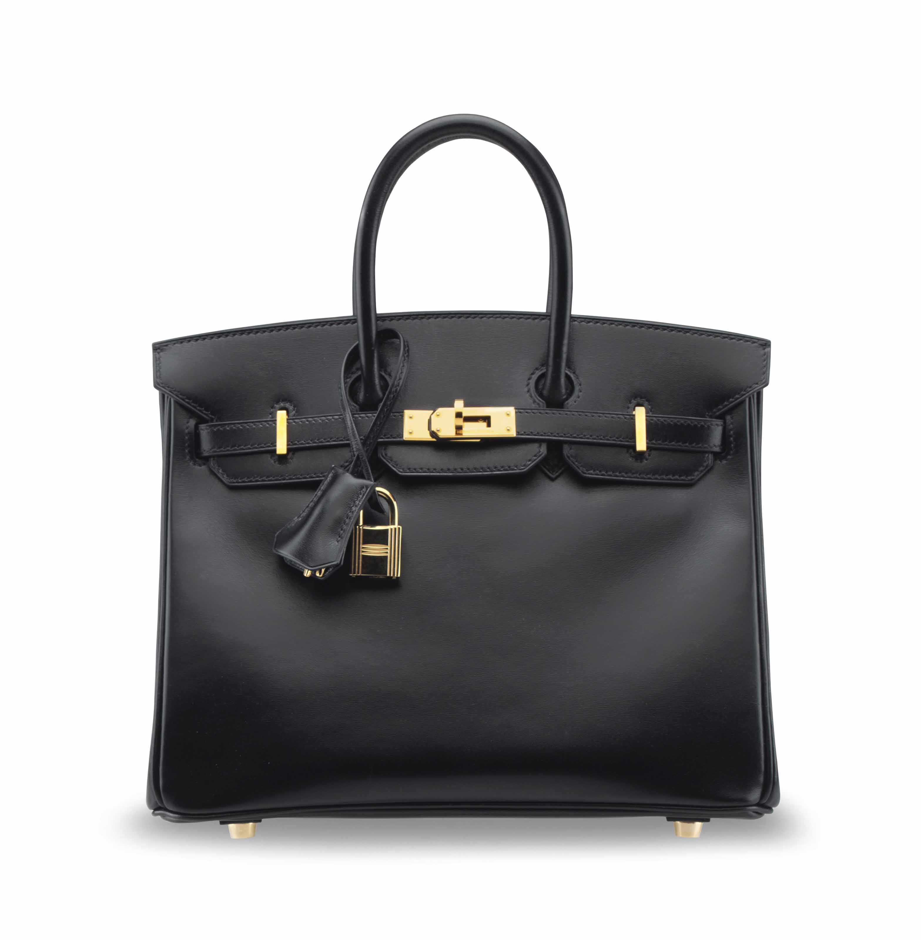 A BLACK CALF BOX LEATHER BIRKIN 25 WITH GOLD HARDWARE, HERMÈS, 2004