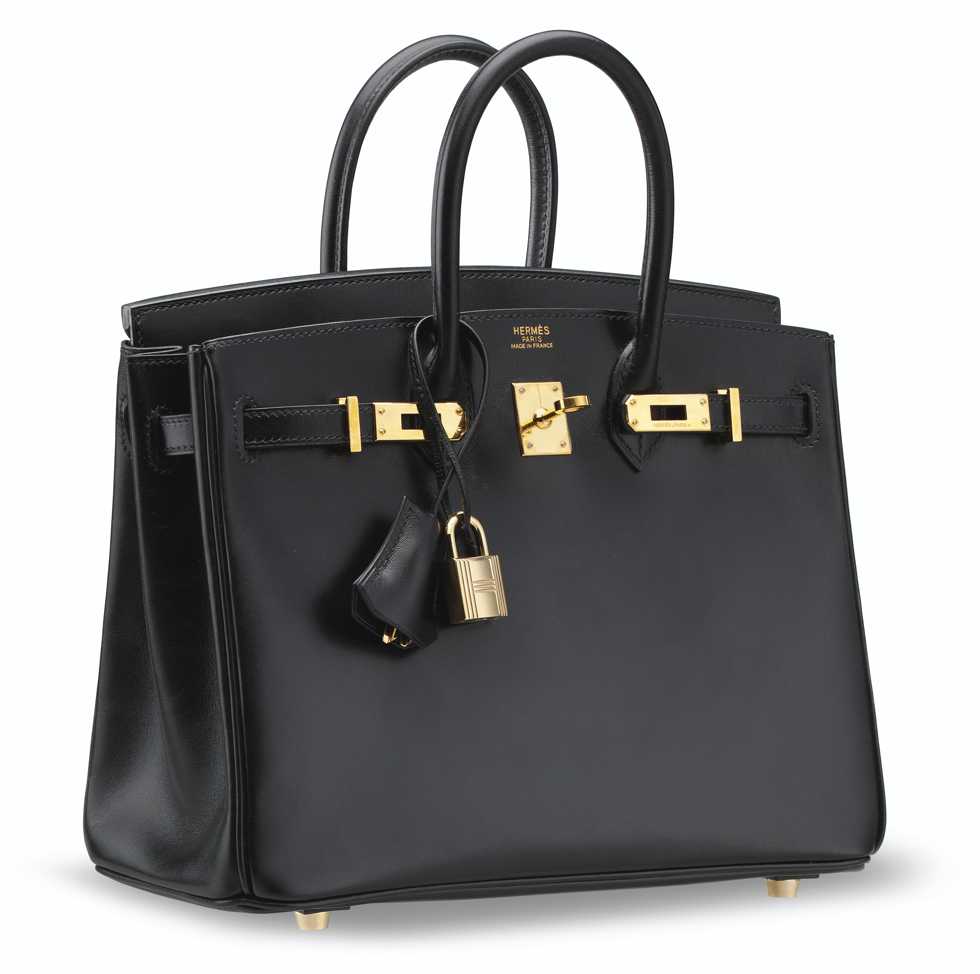 A BLACK CALF BOX LEATHER BIRKIN 25 WITH GOLD HARDWARE, HERMÈS