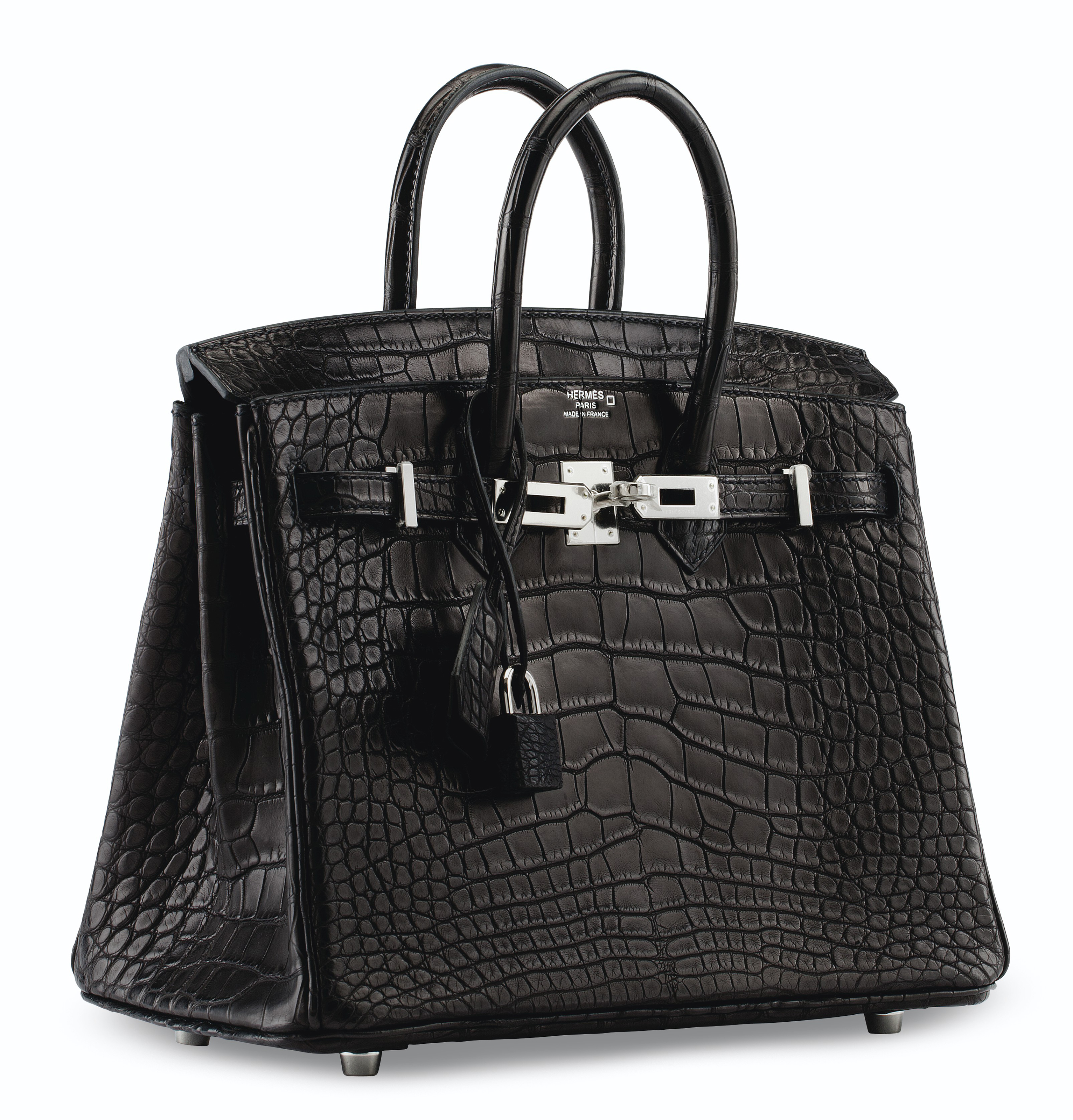 A MATTE BLACK ALLIGATOR BIRKIN 25 WITH PALLADIUM HARDWARE, HERMÈS