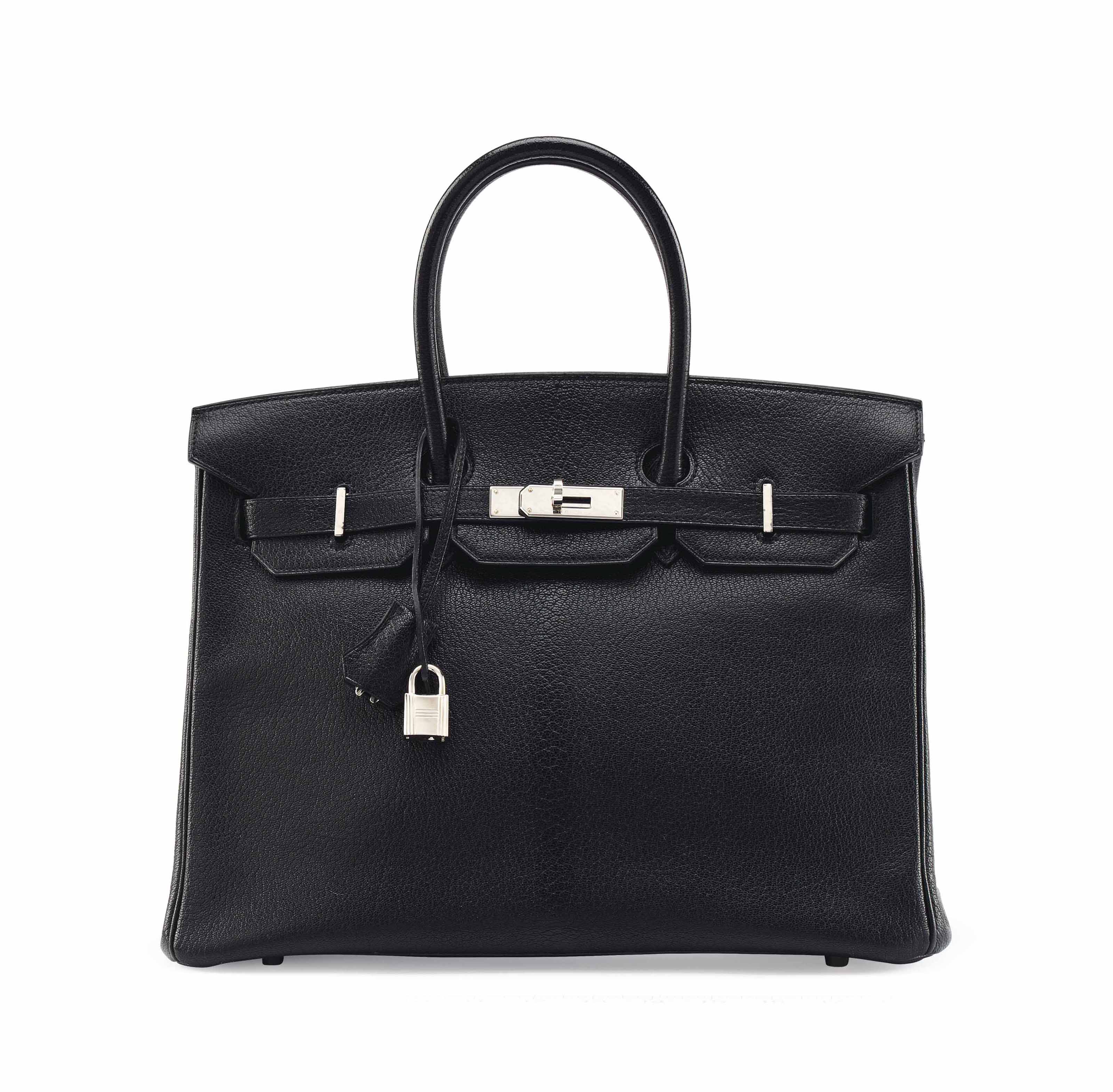 A BLACK CHÈVRE LEATHER BIRKIN 35 WITH PALLADIUM HARDWARE, HERMÈS