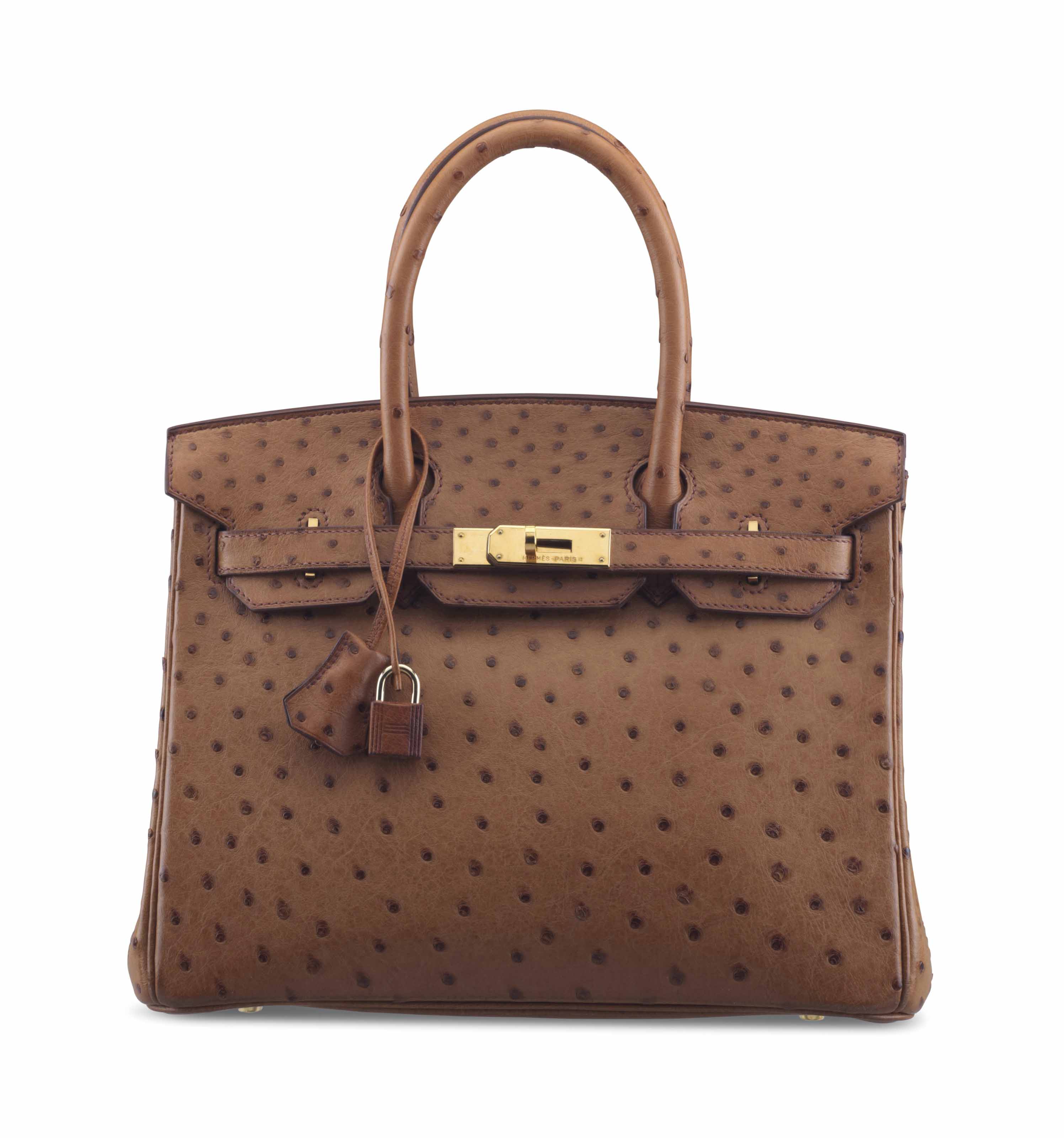 AN ALEZAN VACHE TREKKING LEATHER BIRKIN 35 WITH GOLD HARDWARE