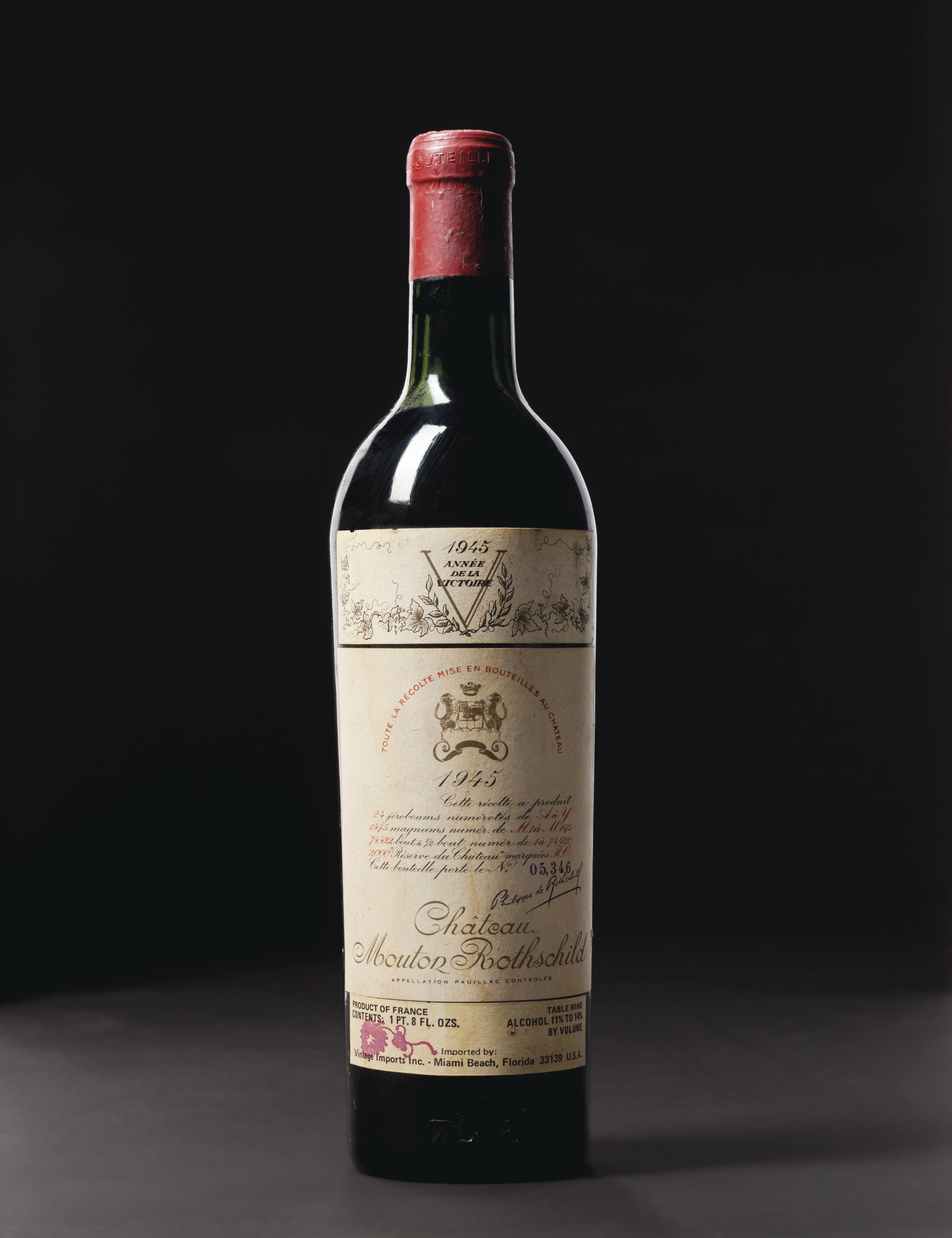 Château MoutonRothschild 1945 , 1 bottle per lot Christie's
