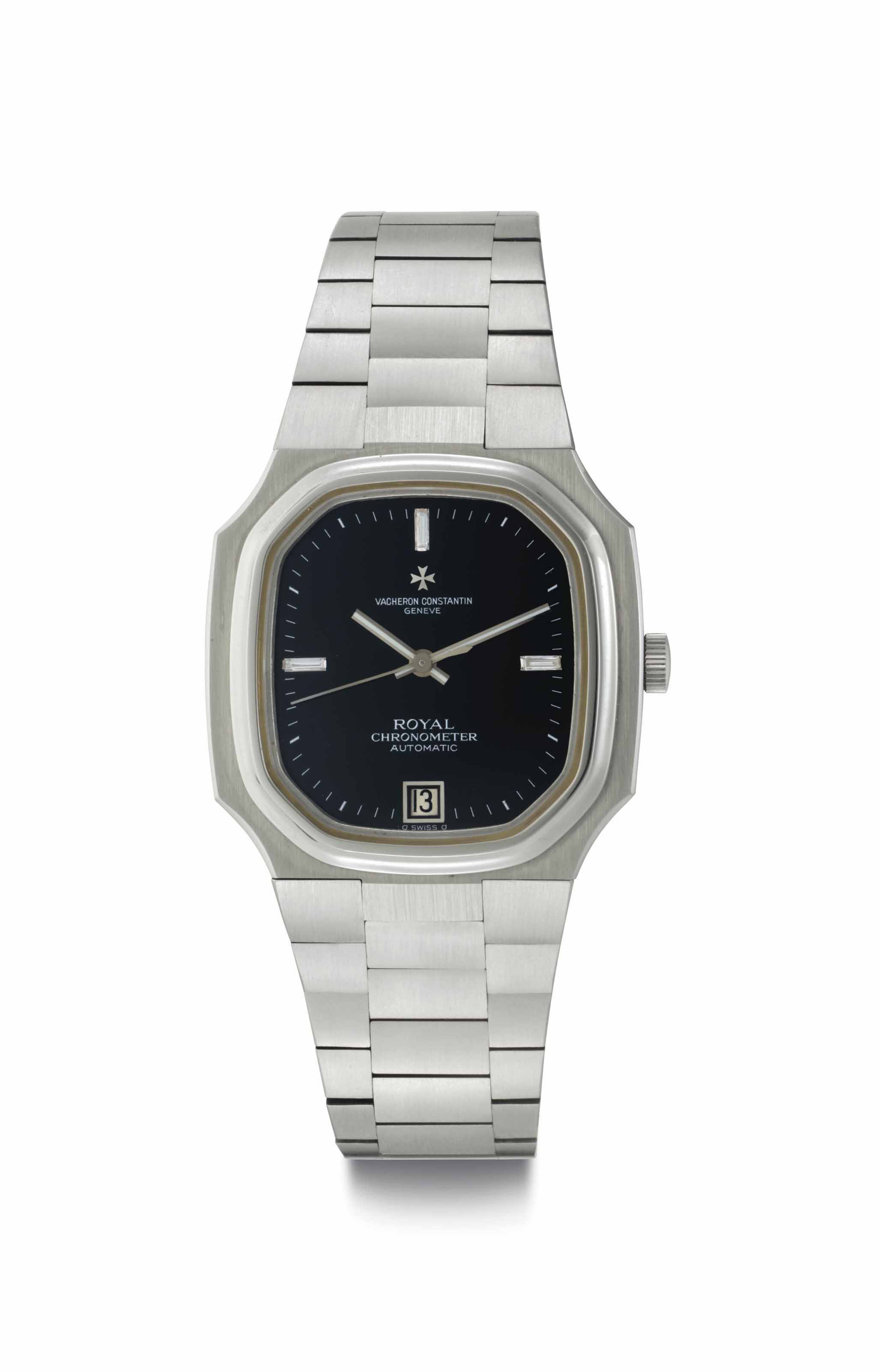 Vacheron Constantin. A Stainless Steel and Diamond set Automatic