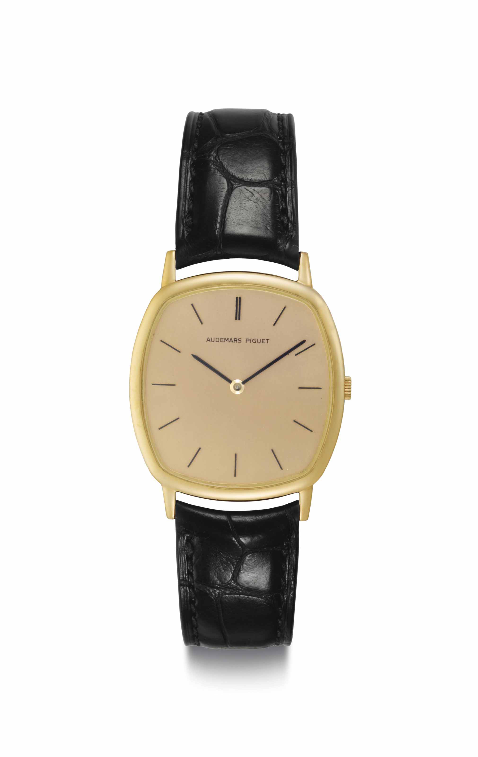 Audemars Piguet. A Fine 18k Gold Automatic Rectangular-shaped ...