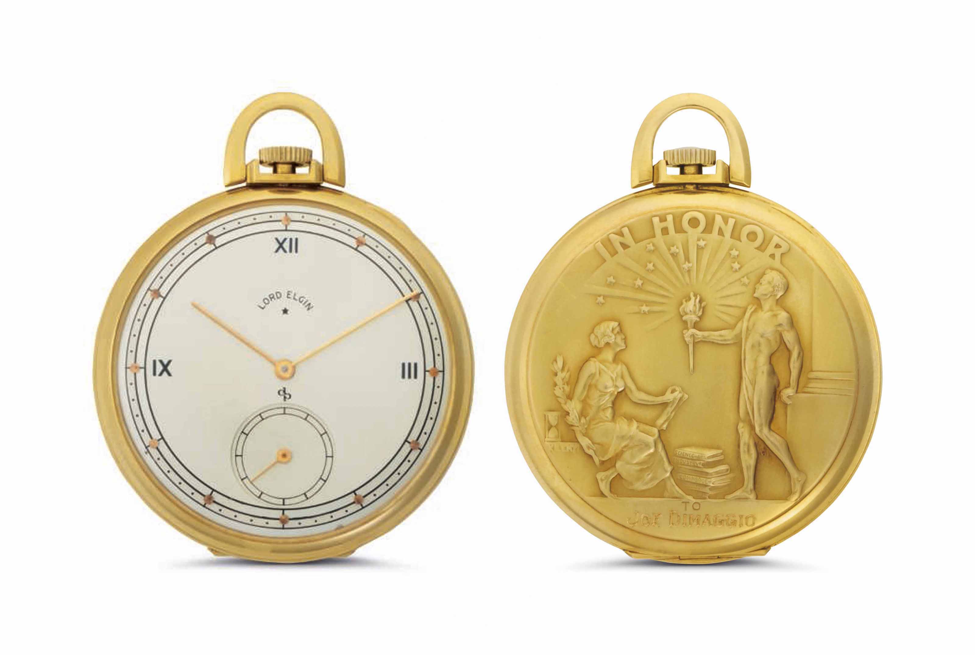 Elgin. A Fine 18k Gold Openface Pocket Watch, Belonging to Ameri
