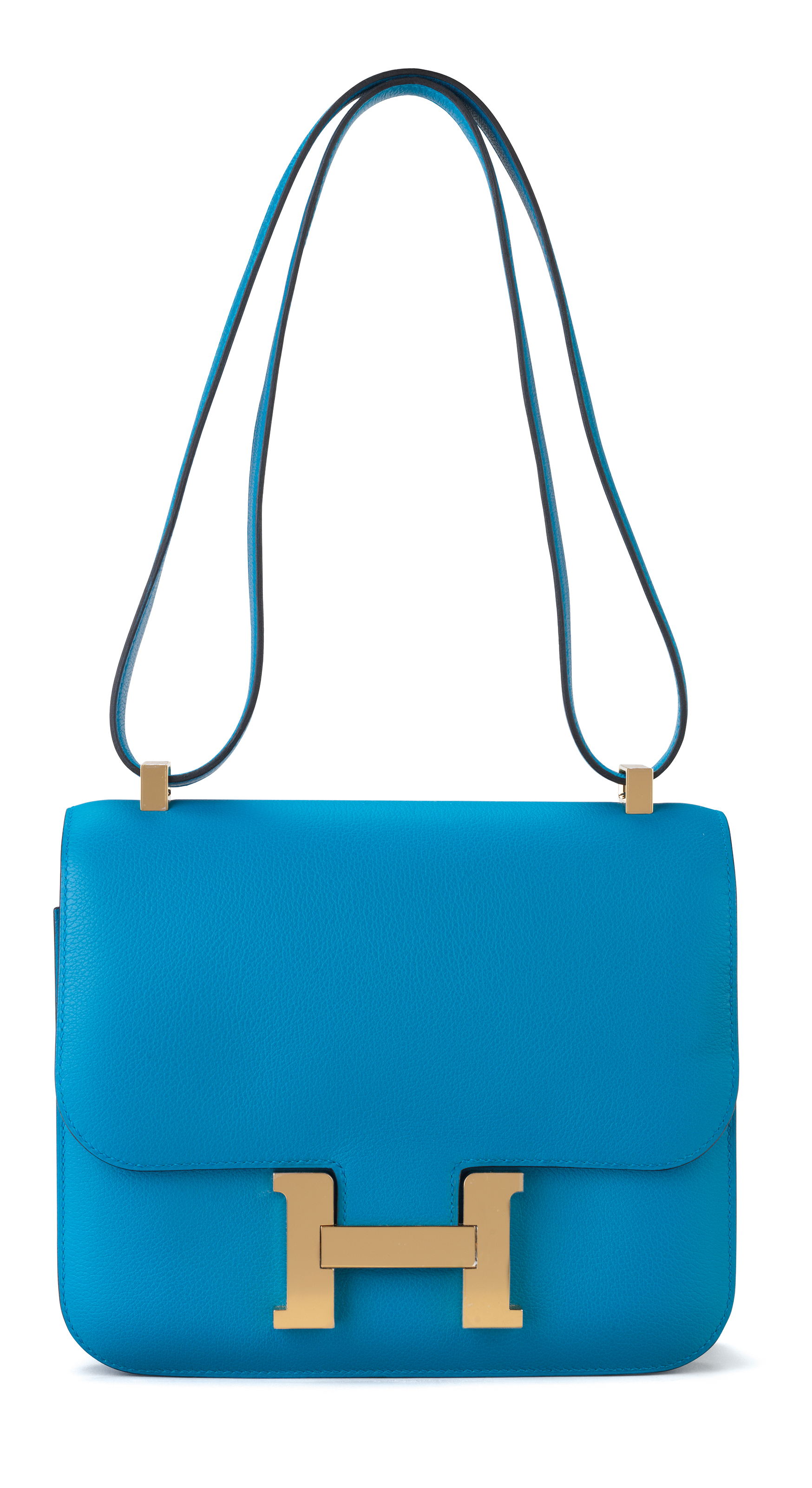 A BLEU ZANZIBAR EVERCOLOR LEATHER CONSTANCE 24 WITH GOLD HARDWARE