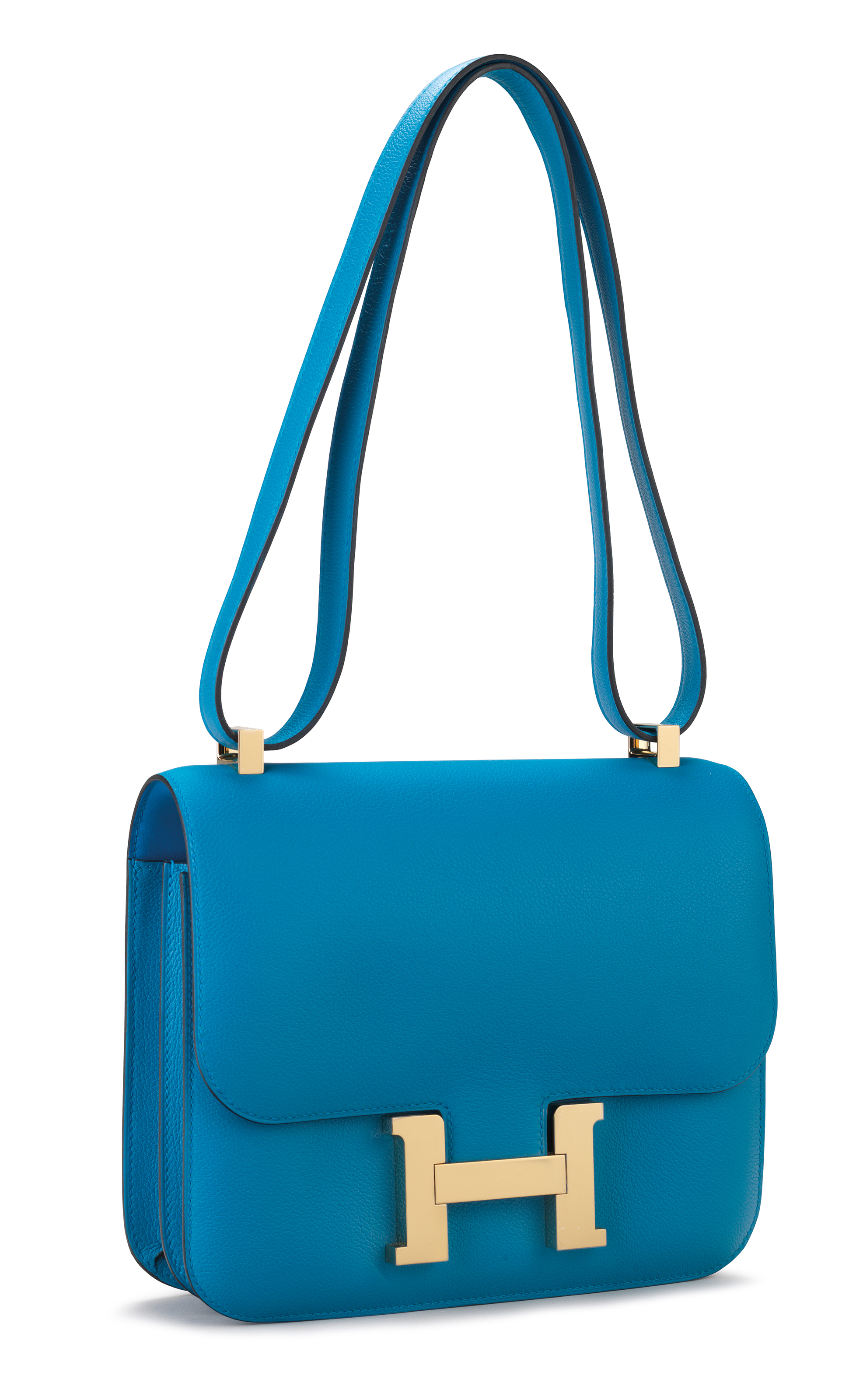 A BLEU ZANZIBAR EVERCOLOR LEATHER CONSTANCE 24 WITH GOLD HARDWARE