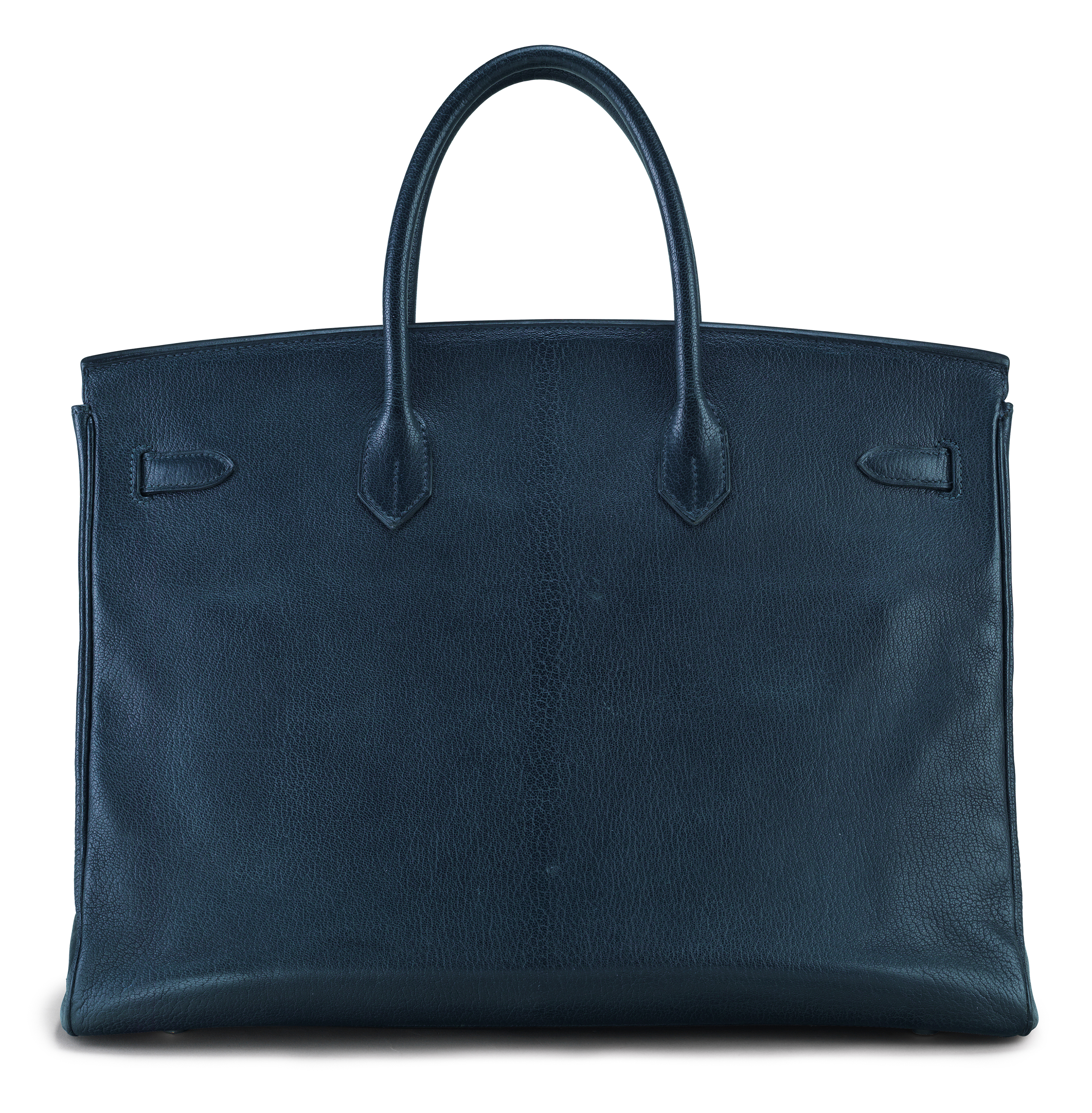 AN INDIGO CHÈVRE LEATHER BIRKIN 40 WITH PALLADIUM HARDWARE, HERMÈS