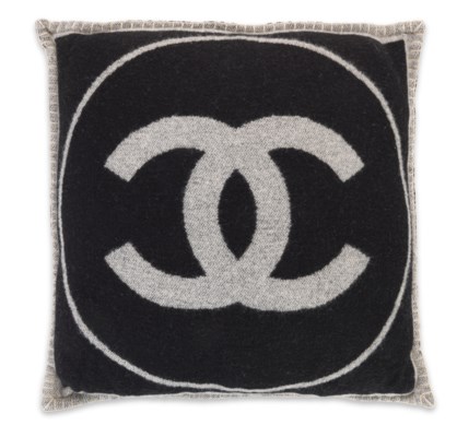 A Grey Black Cashmere Throw Pillow Chanel 2010s Christie S