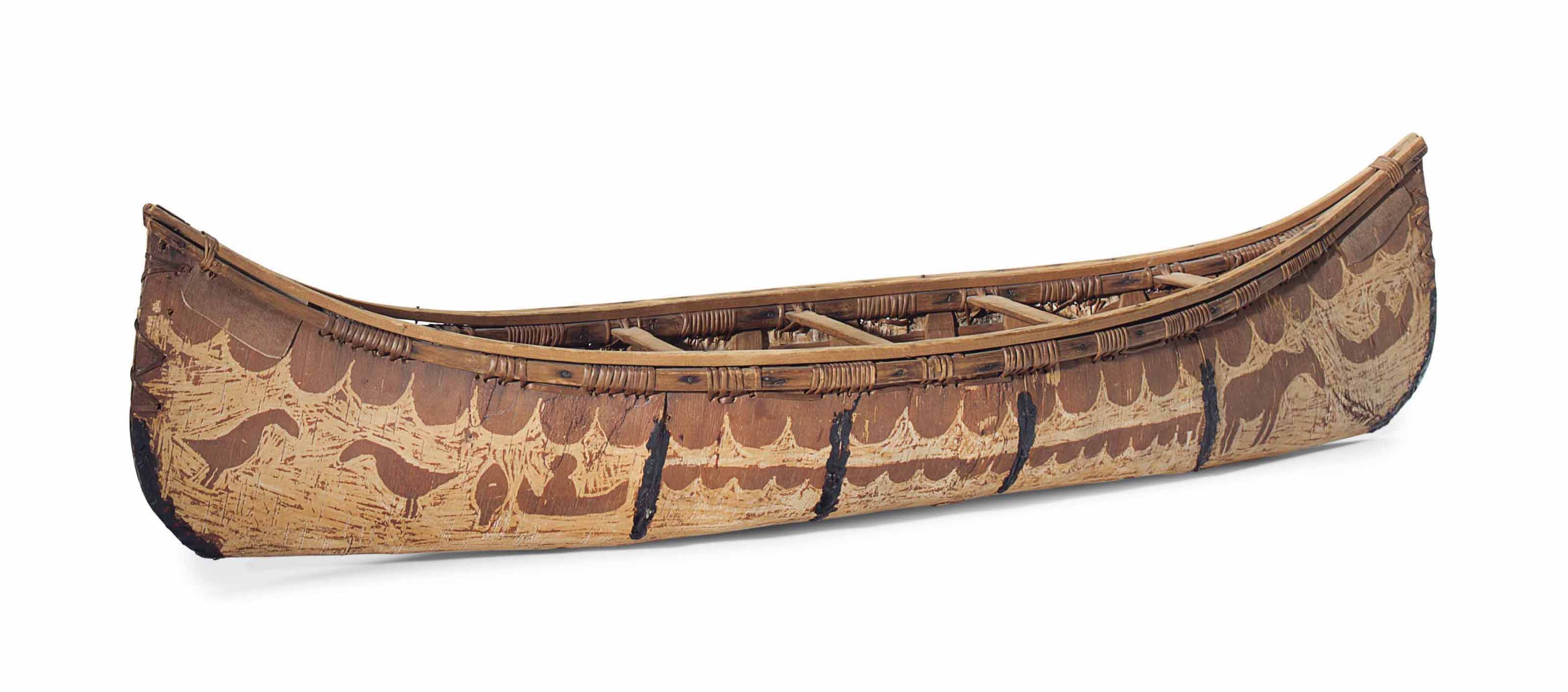 A MINIATURE MODEL OF BIRCH BARK CANOE , 20TH CENTURY Christie's