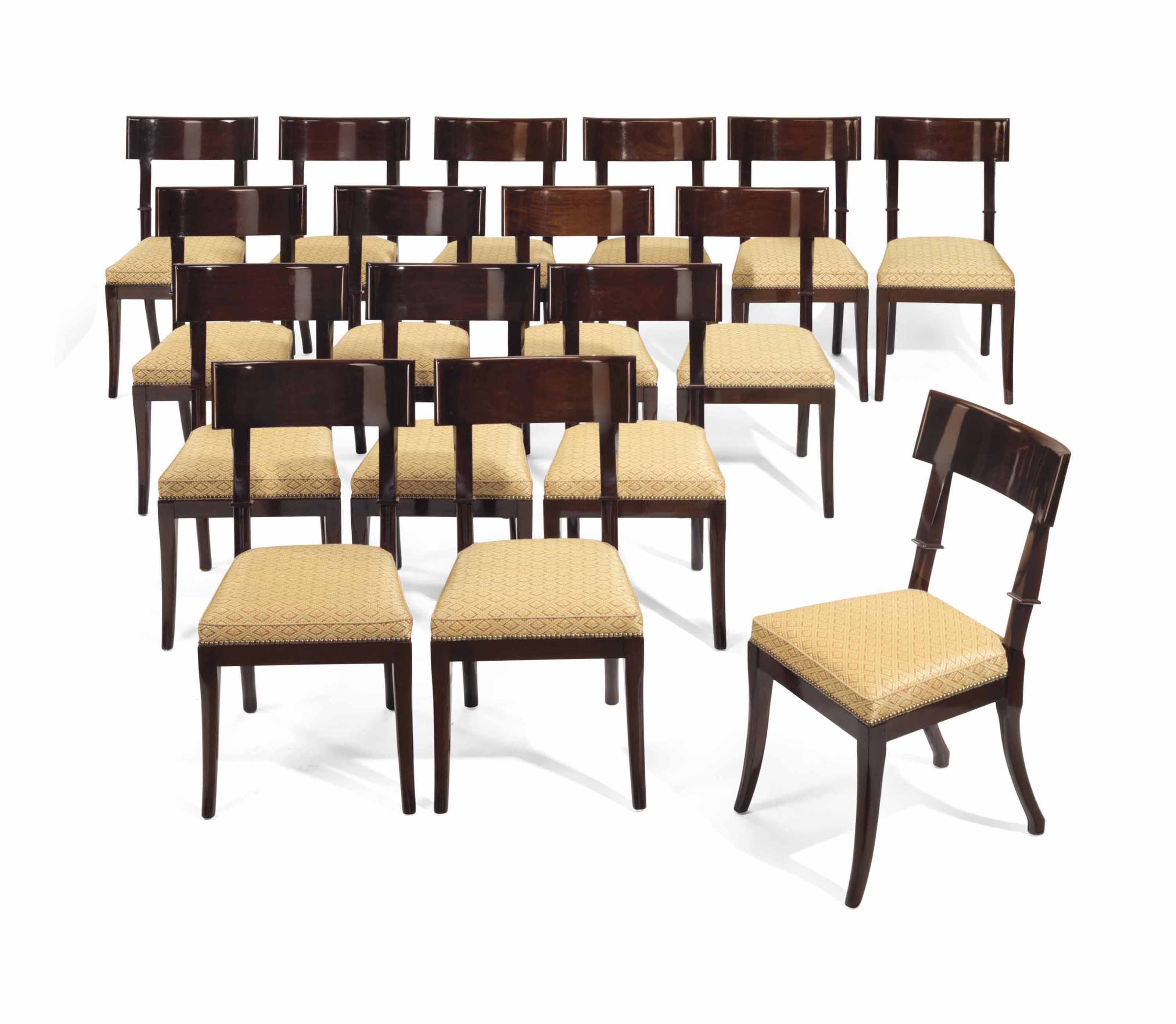 A Set Of Sixteen Empire Style Mahogany Dining Chairs Modern Dining Chair Furniture Lighting Christie S