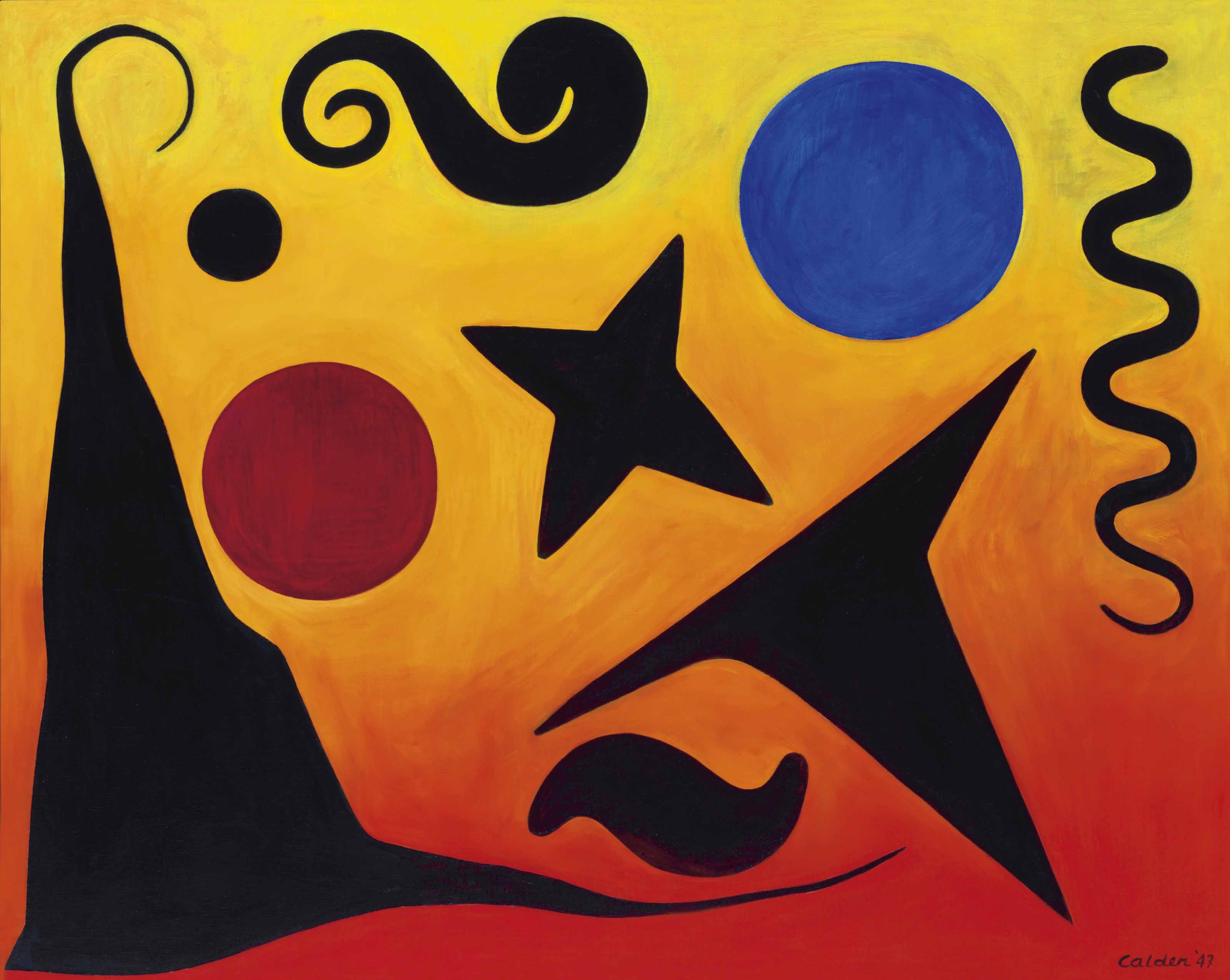 Alexander Calder 1898 1976 Seven Black Red And Blue 1940s
