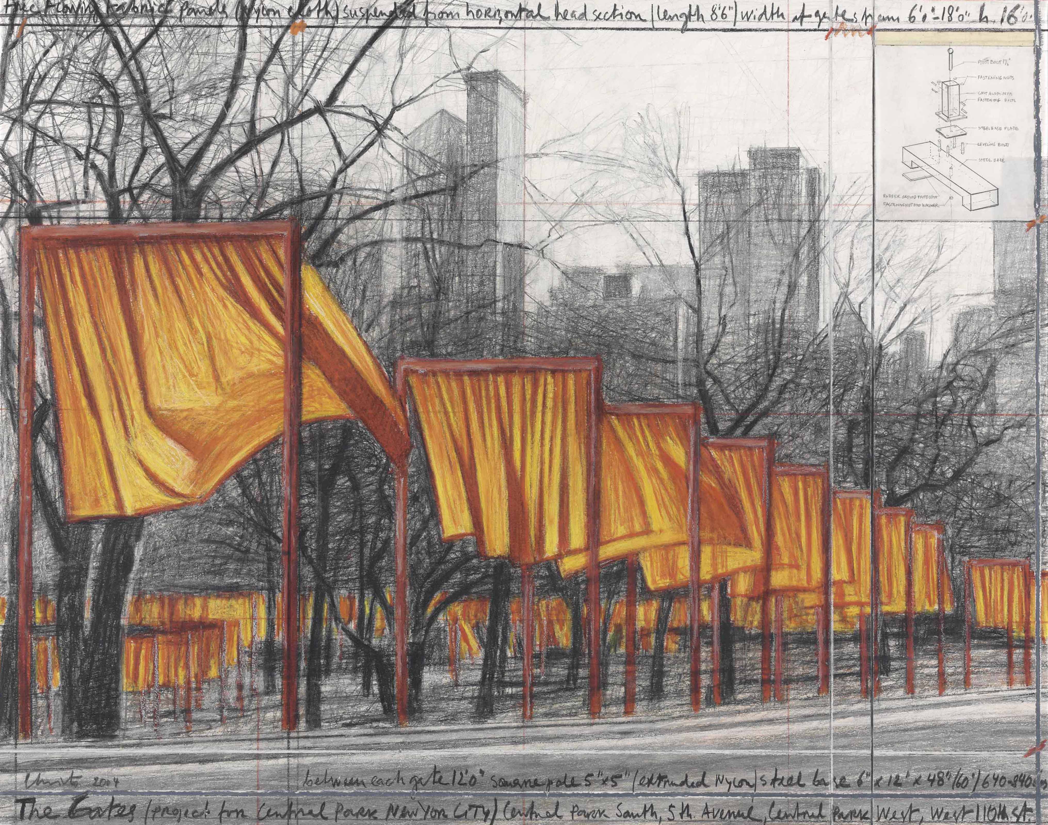 Christo (b. 1935) , The Gates, Project for Central Park, New York City