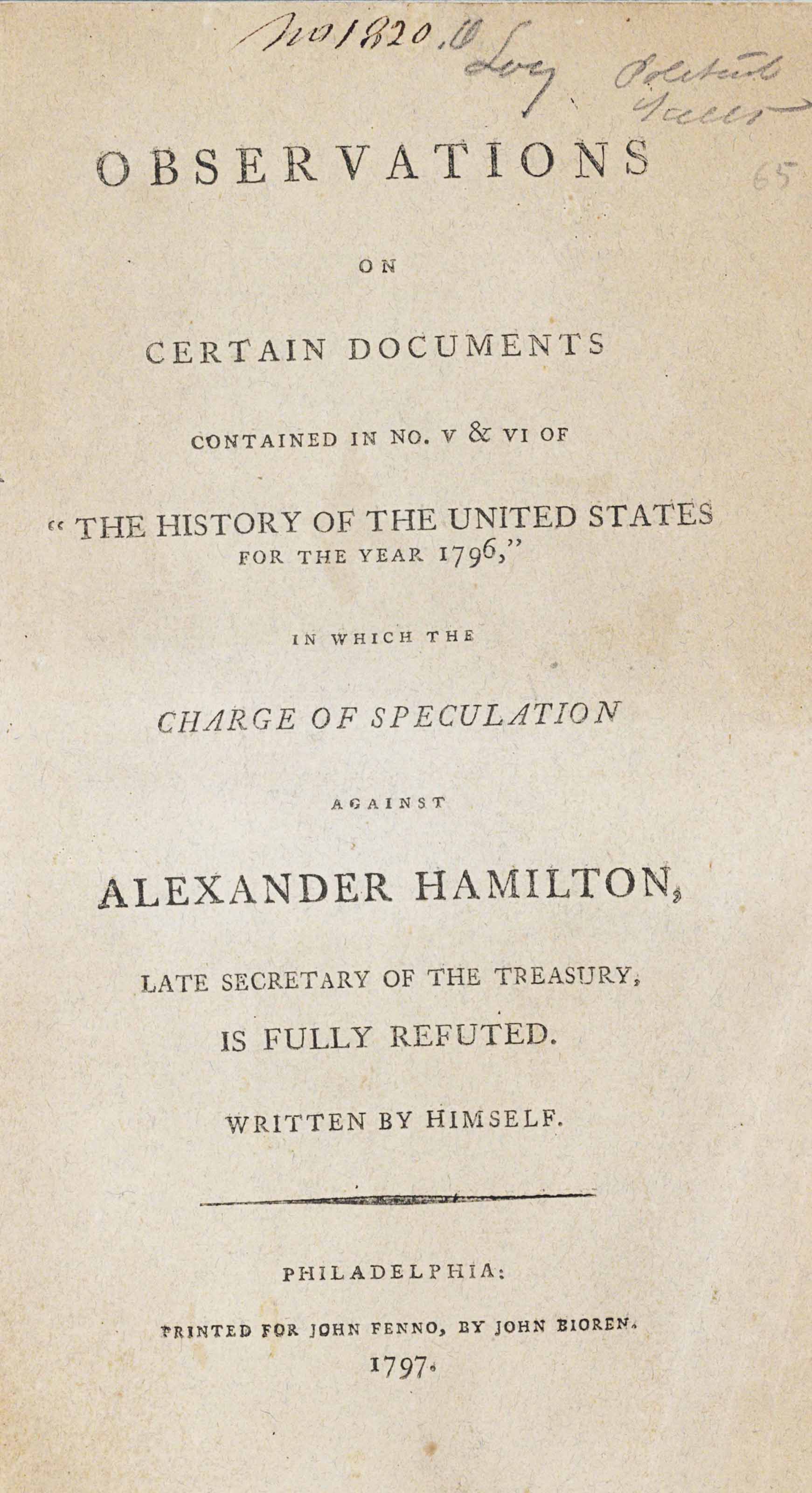 James reynolds on sale letter to hamilton