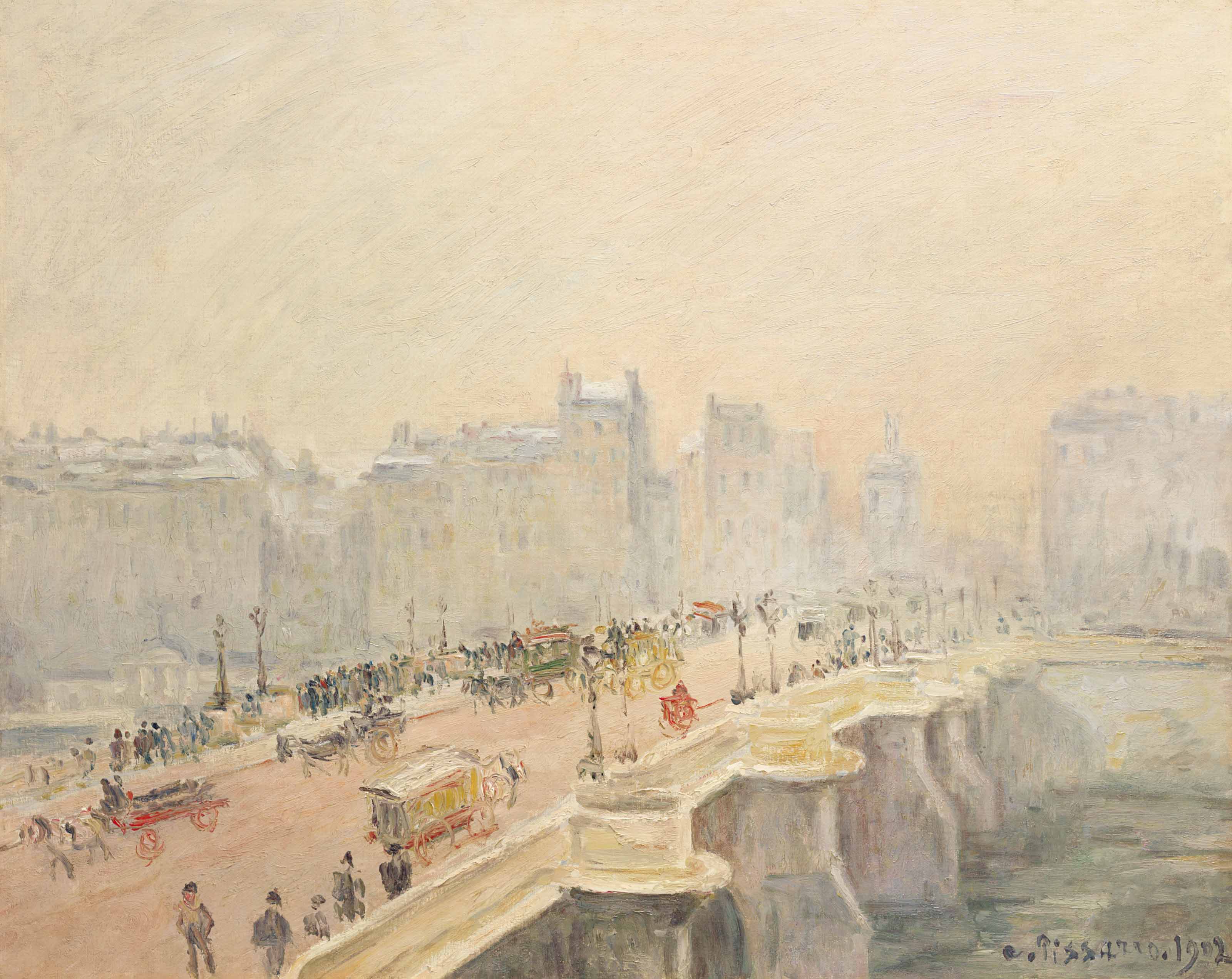 Le Pont-Neuf, effet de neige et brouillard
