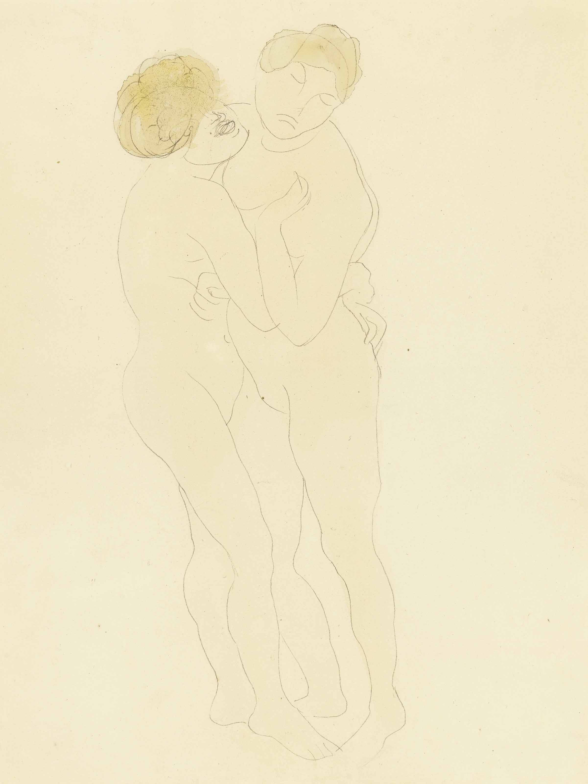 Deux femmes nues enlacées