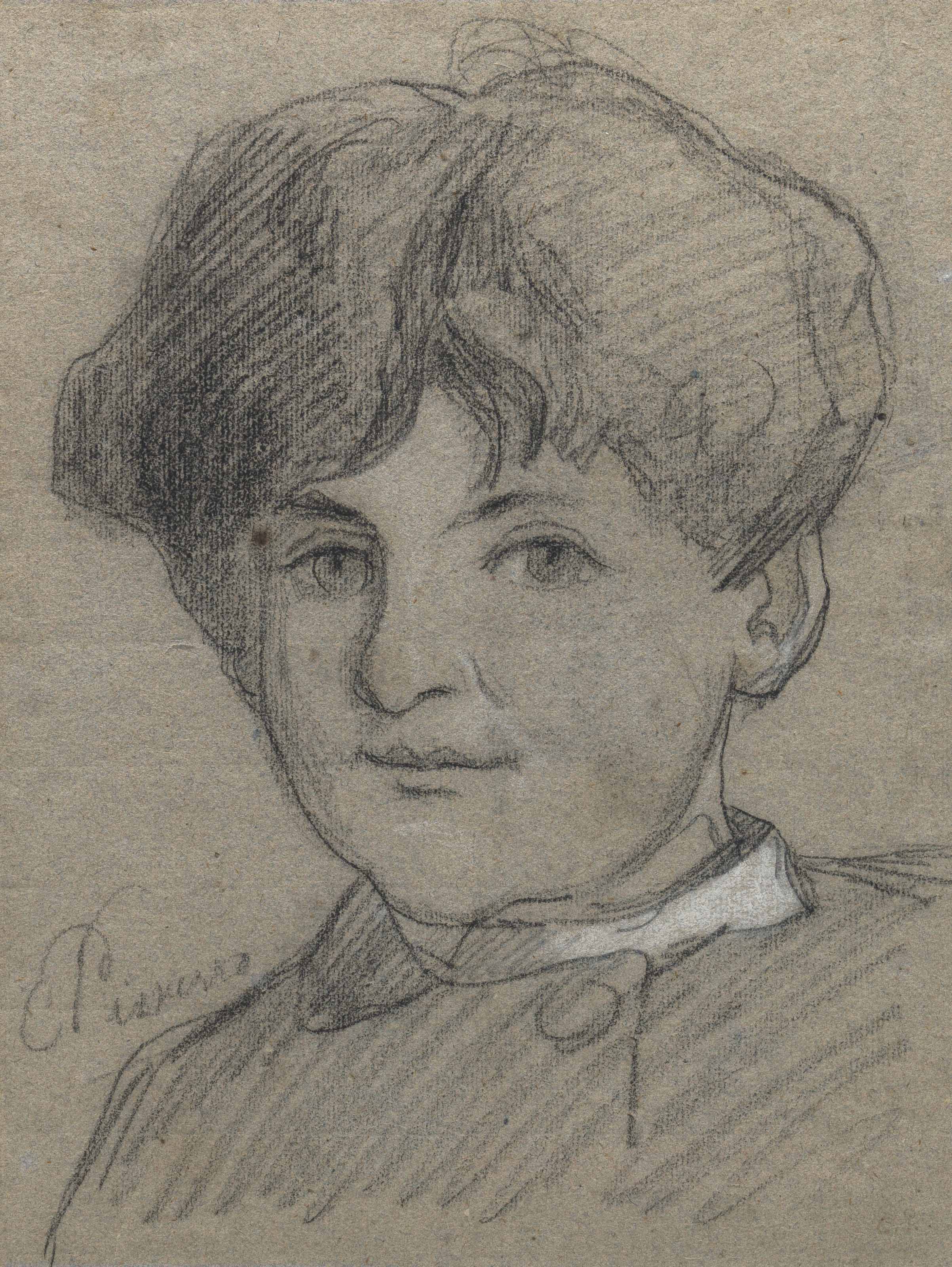 Tête de garçon (recto); Portrait de fille dormant (verso)