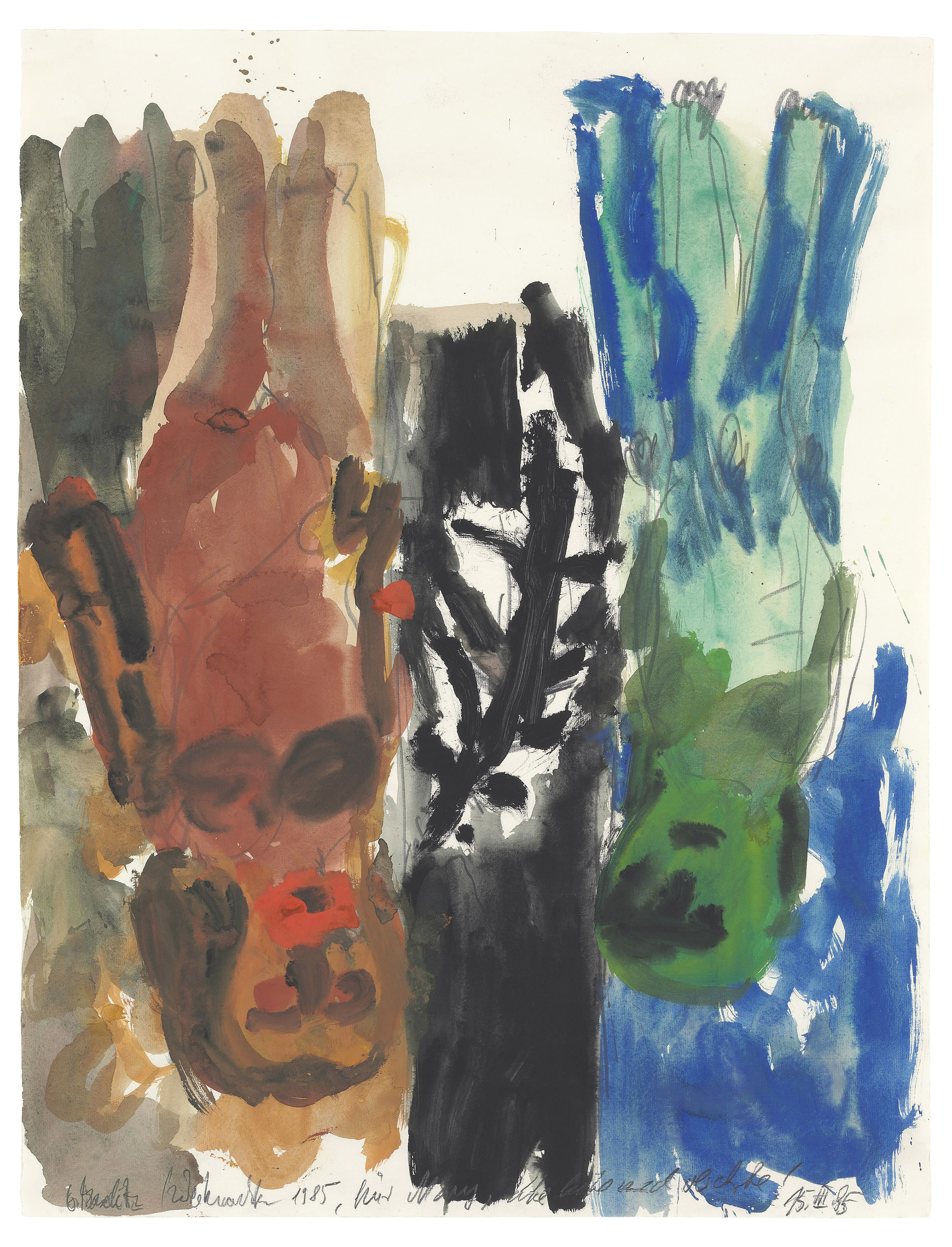 GEORG BASELITZ (B. 1938), Untitled (Red Mother with Child