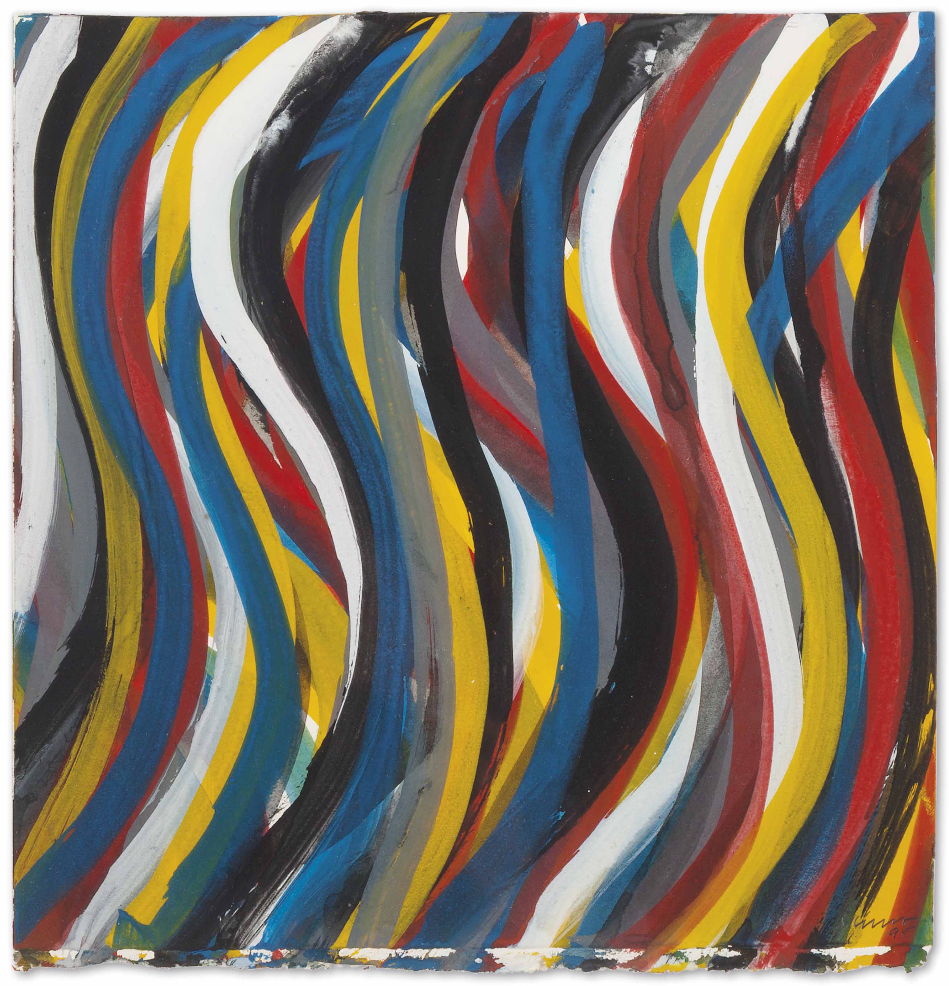 Sol LeWitt (19282007) , Wavy Vertical Brushstrokes