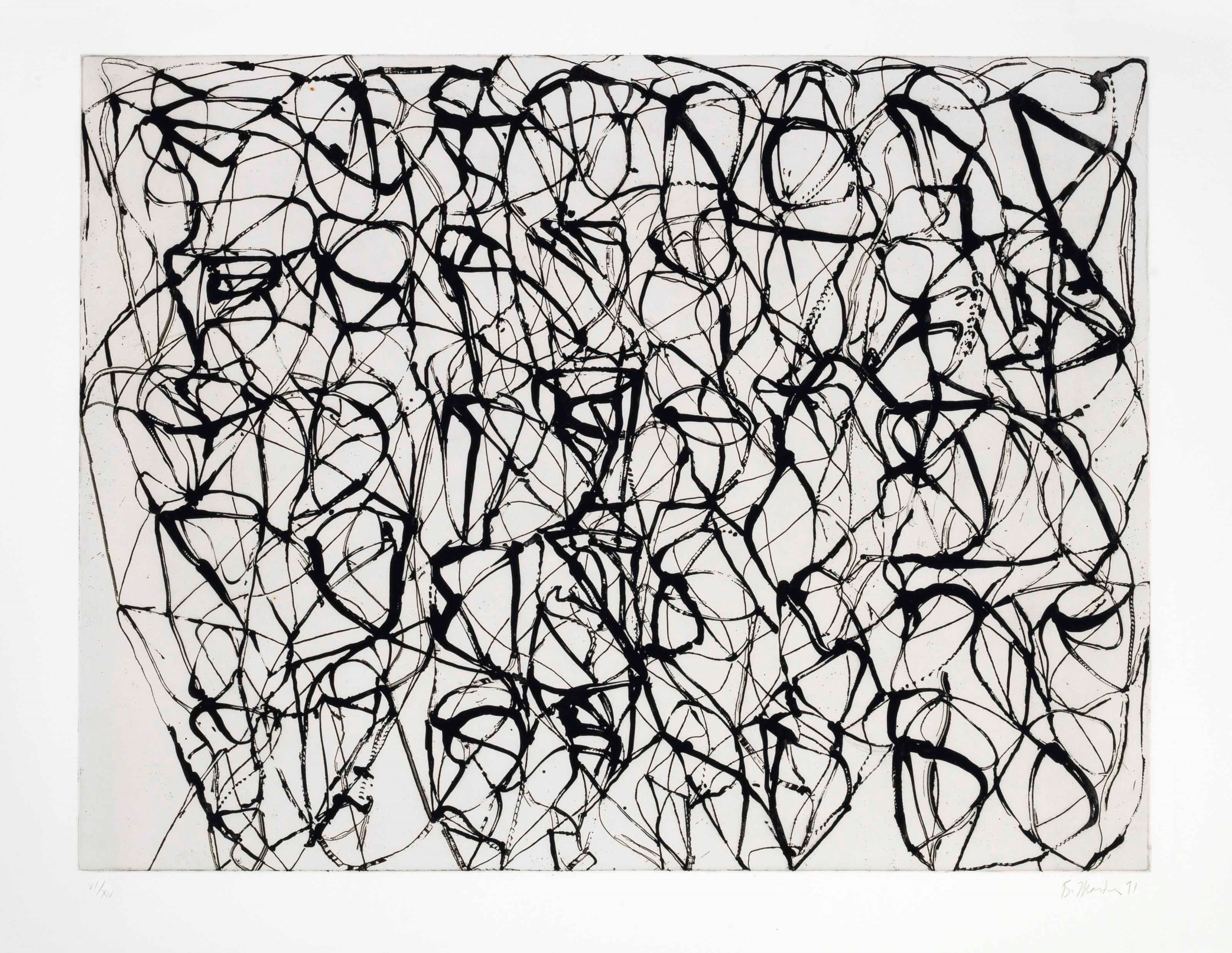 BRICE MARDEN (B 1938) #4 from Cold Mountain Series Zen Studies