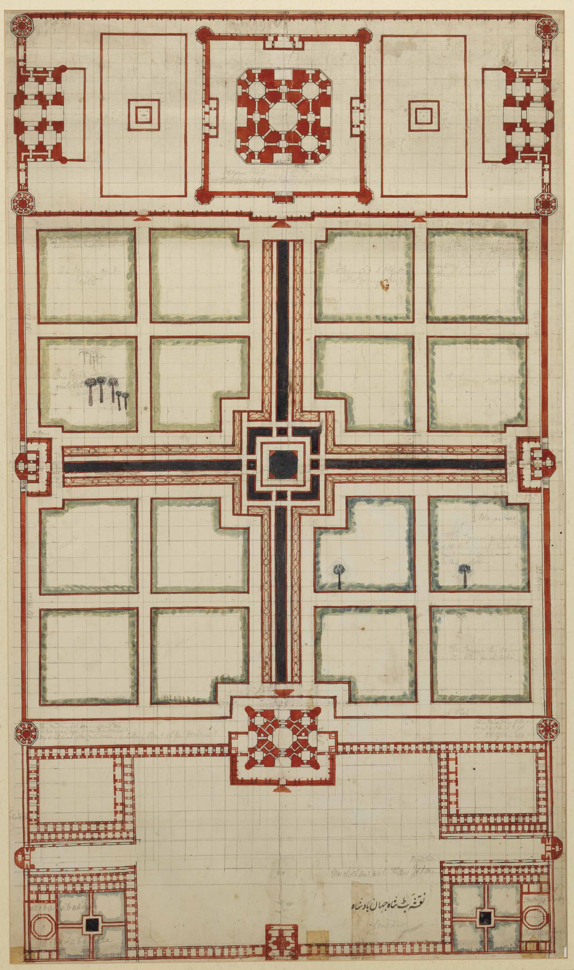 An Early Schematic Plan Of The Gardens Of The Taj Mahal Auctions Price Archive