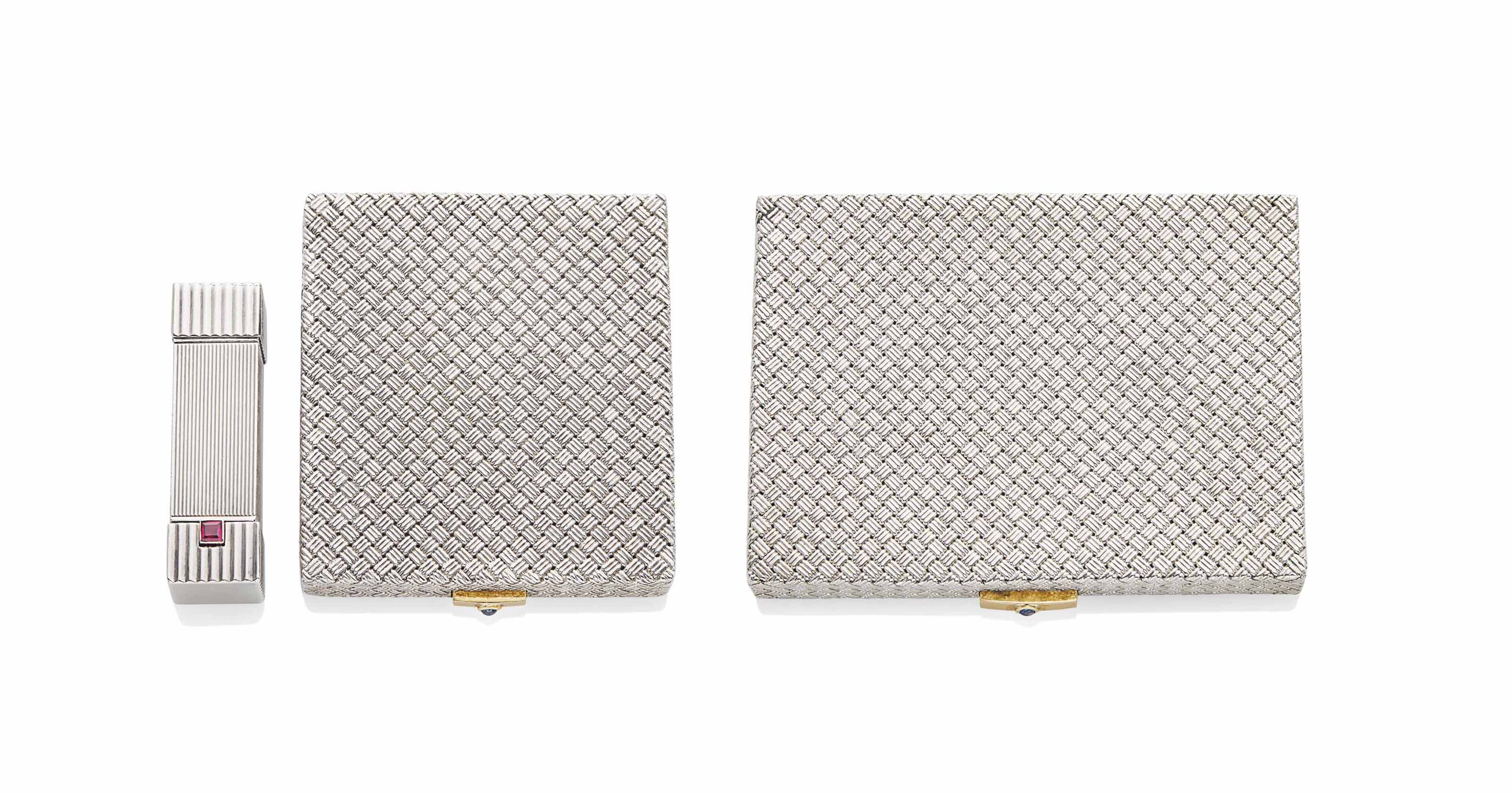 Poudrier Et étui à Cigarettes Par Mellerio Et Tube à Rouge