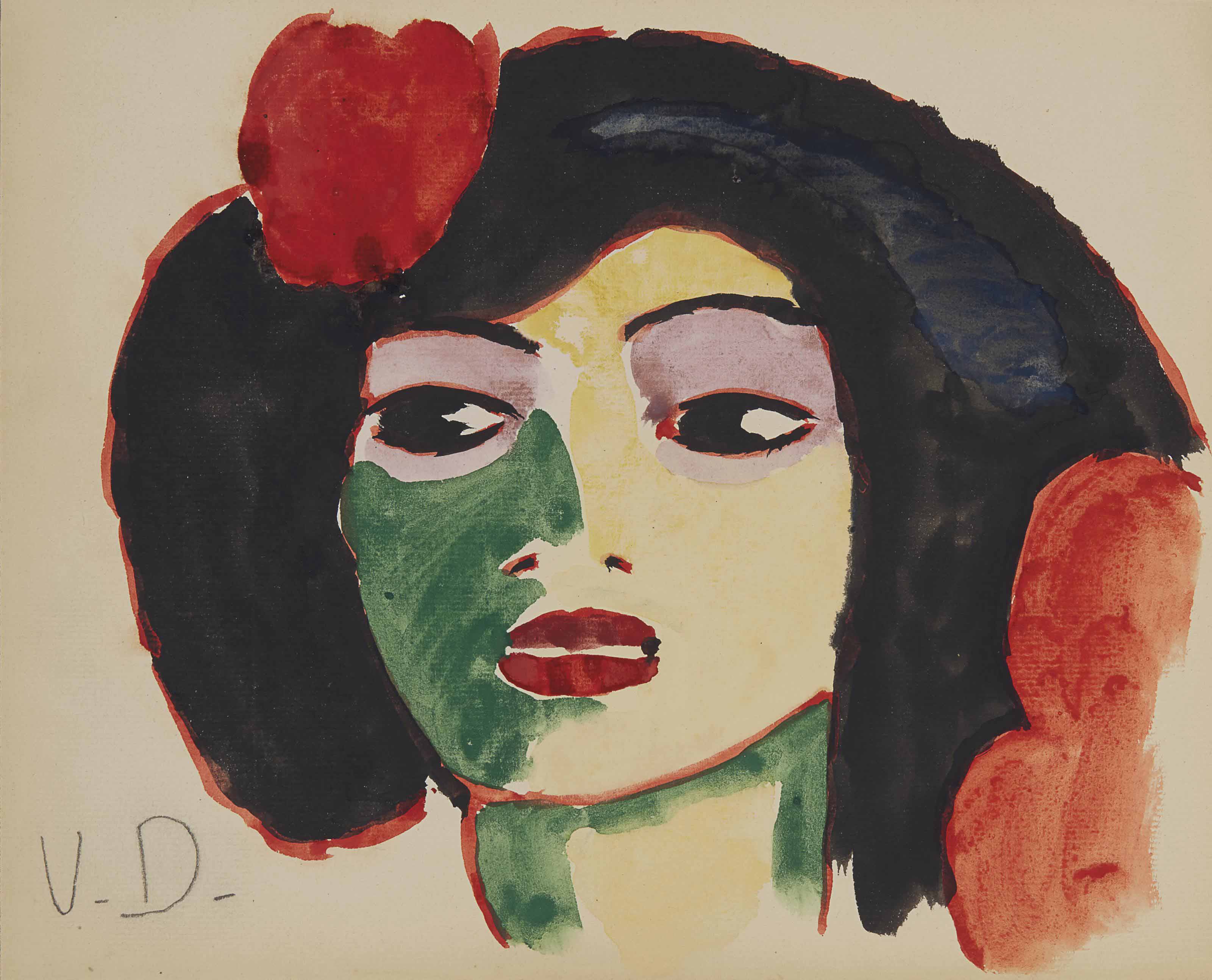 キース・ヴァン・ドンゲン、「Tete de jeune Femme」 Head of a