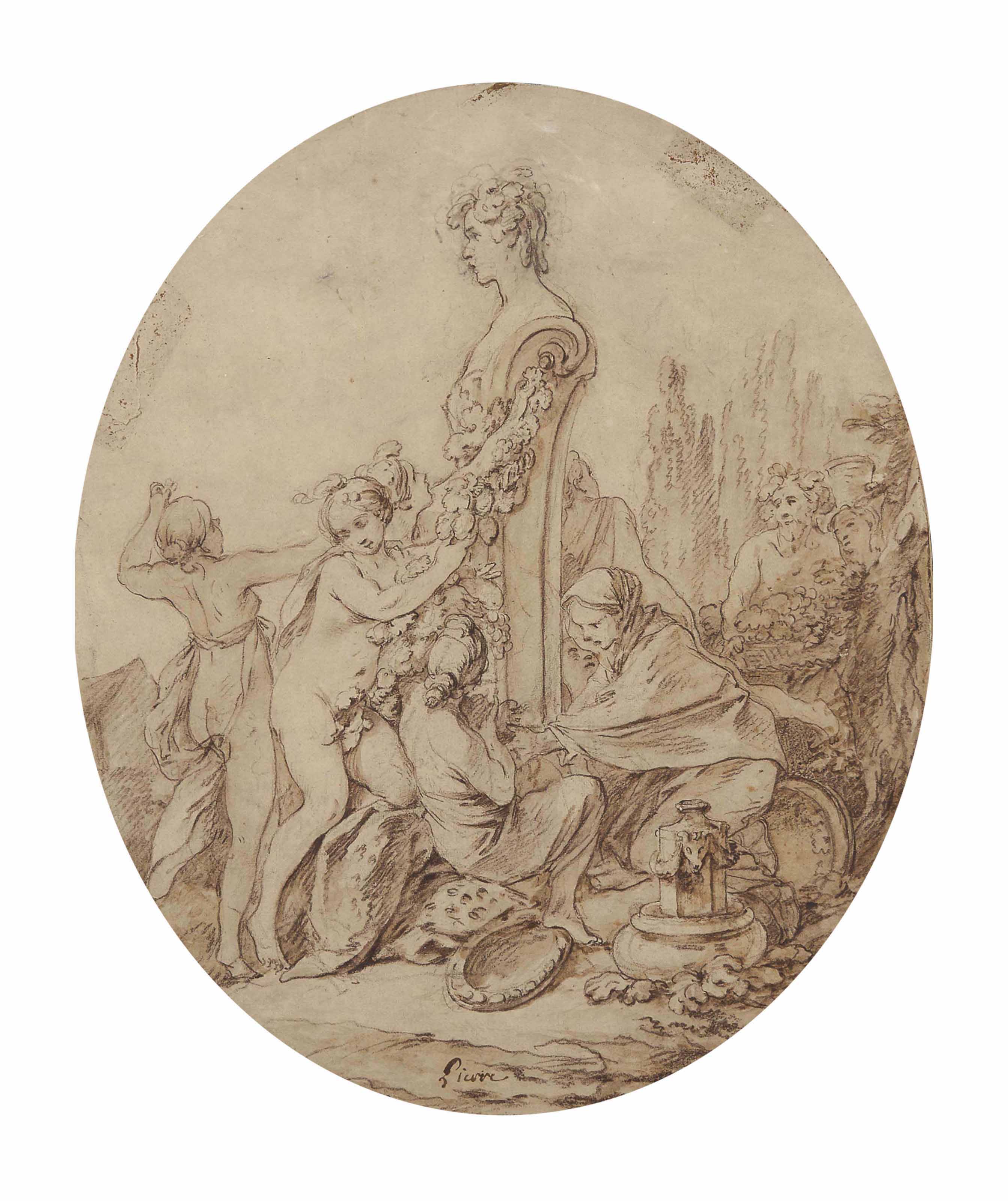 JEANBAPTISTEMARIE PIERRE A SCULPTOR IN HIS STUDIO auctions