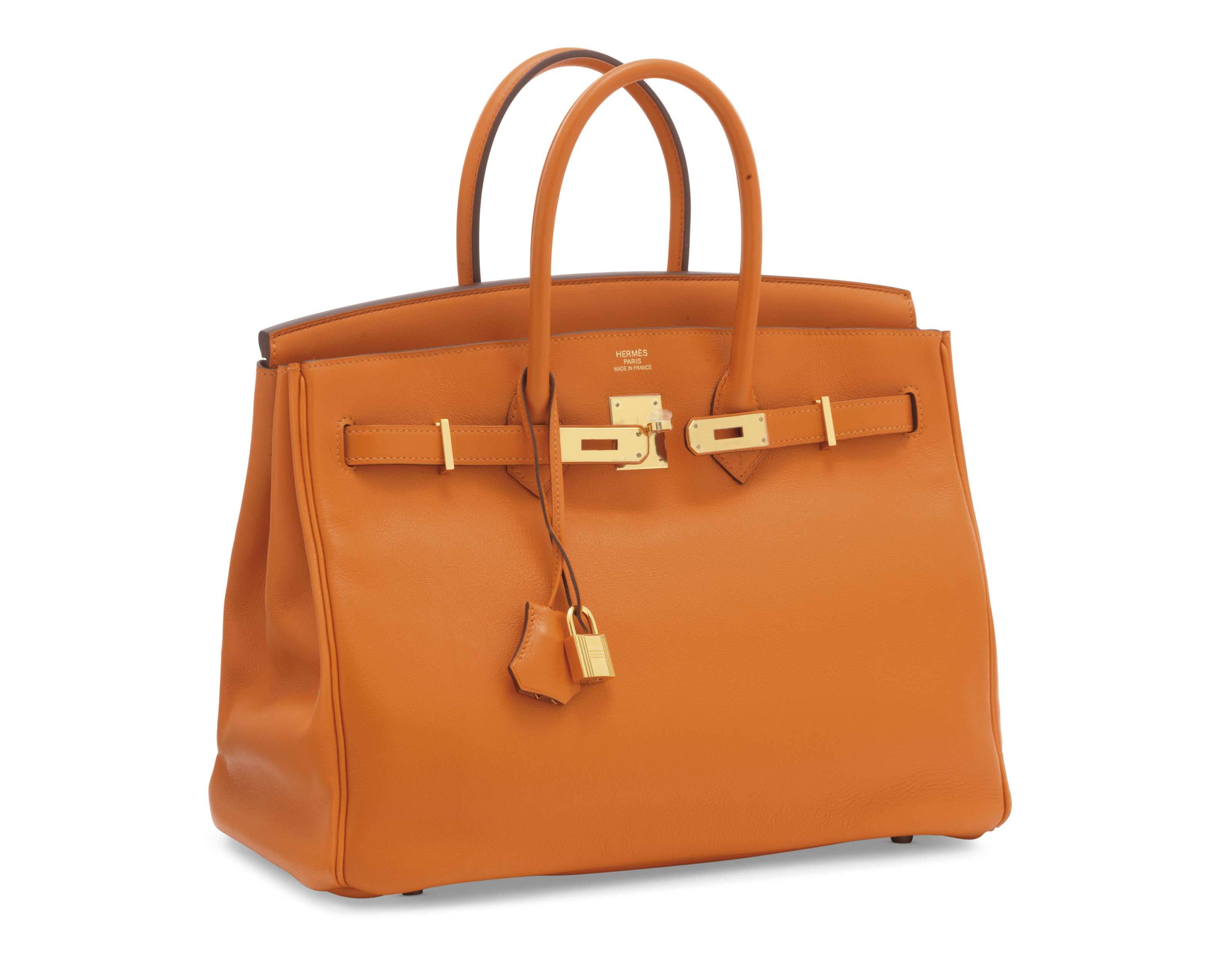 SAC BIRKIN 35 EN CUIR SWIFT ORANGE H, GARNITURE EN MÉTAL DORÉ , HERMÈS