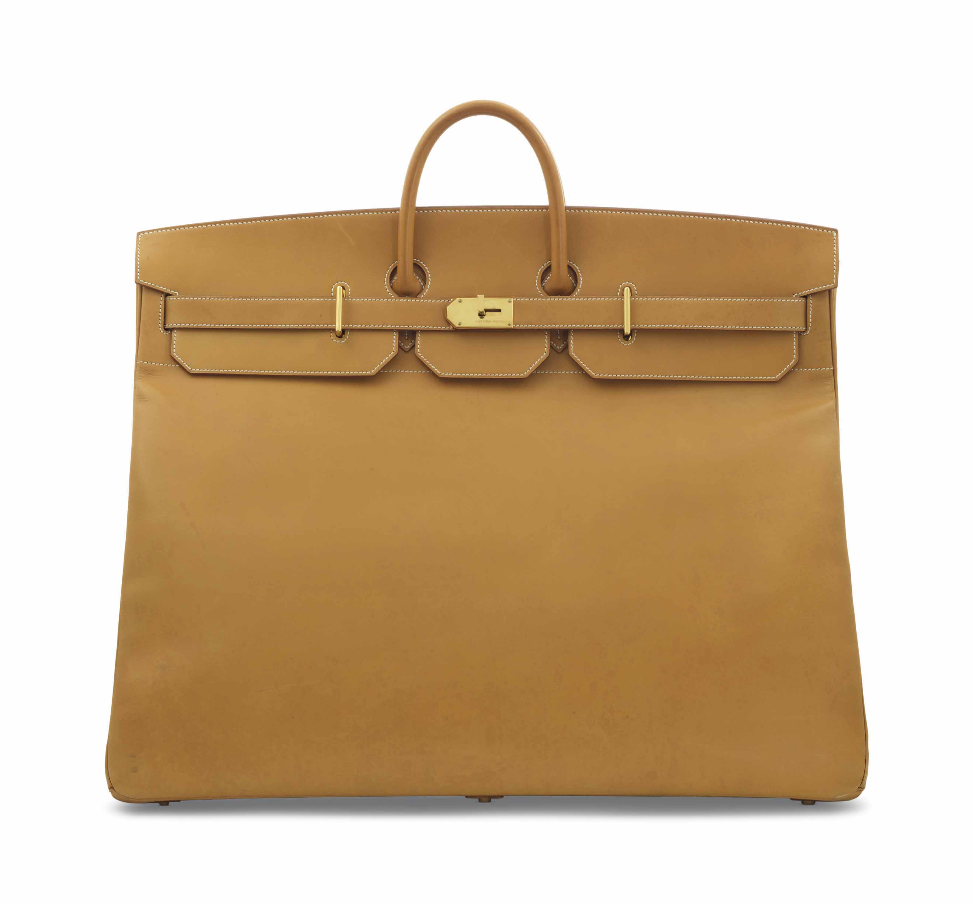 SAC BIRKIN HAC 60 EN VACHE NATURELLE GARNITURE EN METAL DORE HERMES 2002 Christie s