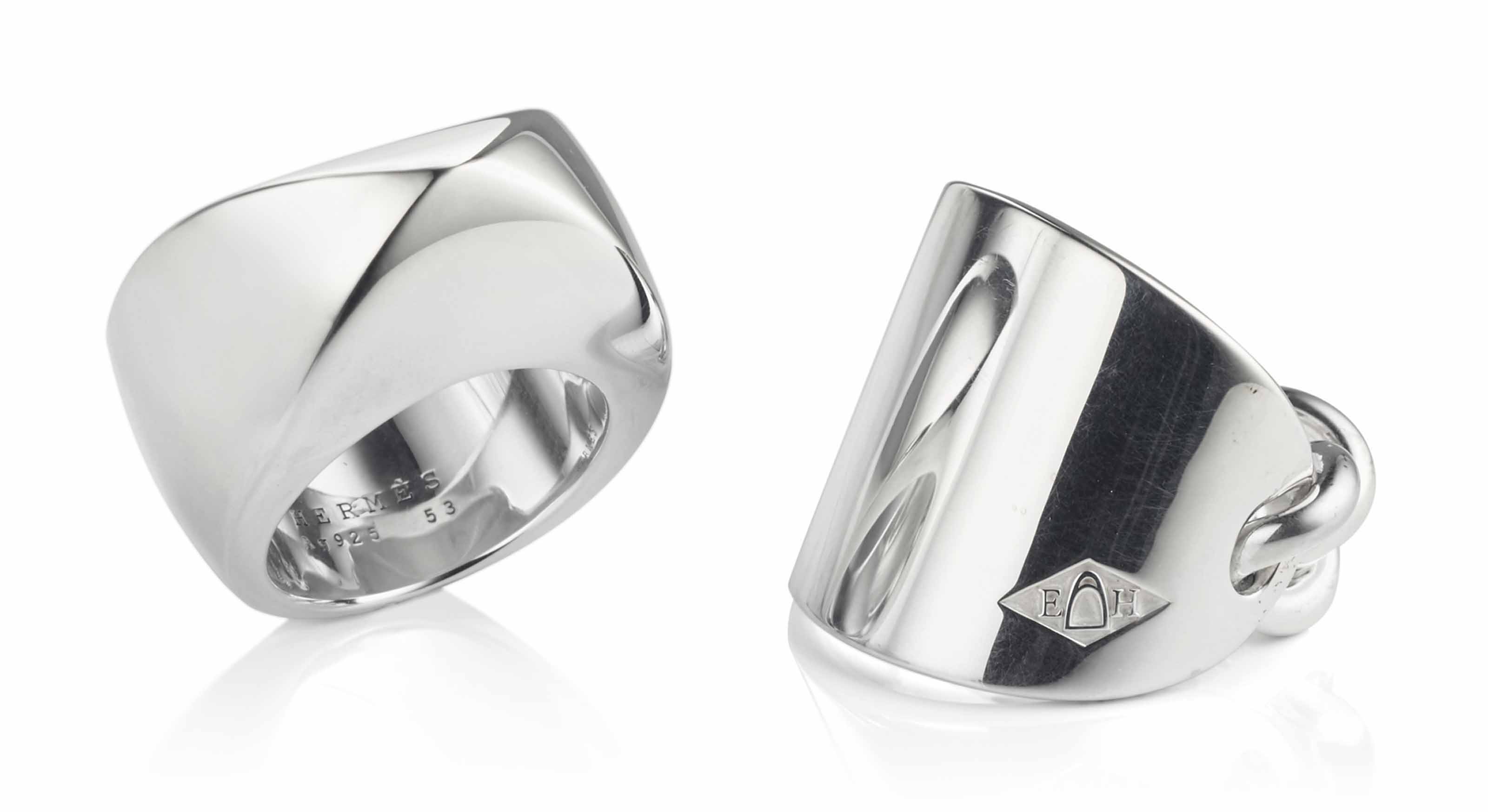 BAGUE QUERELLE EN ARGENTBAGUE PALMYRE EN ARGENT, HERMÈS, 2010S 