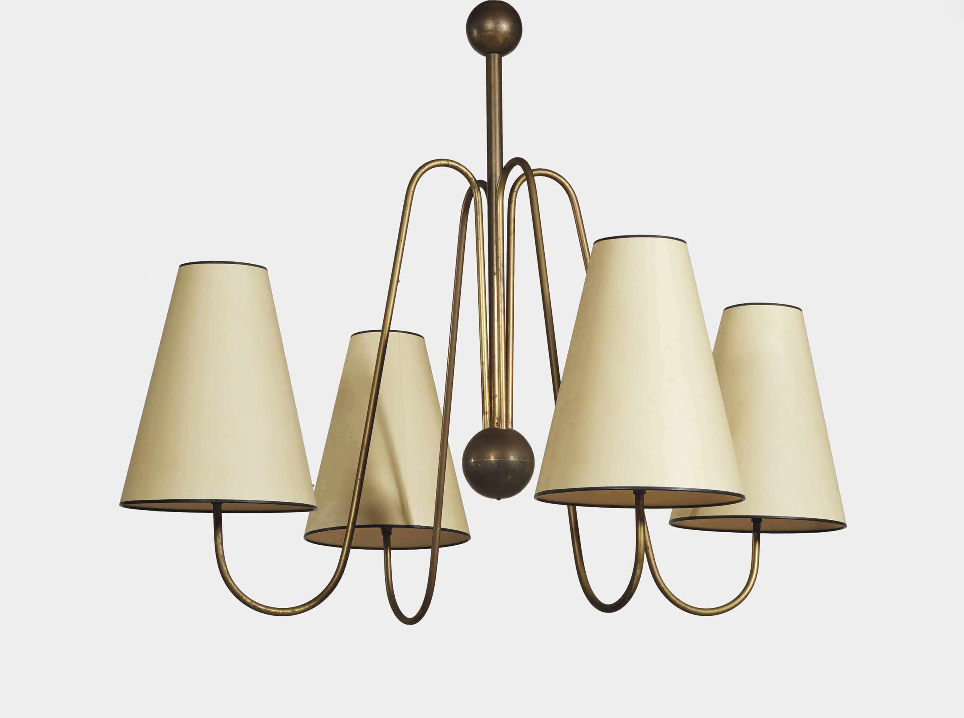 JEAN ROY RE 1902 1981 LUSTRE BOUQUET QUATRE LUMI RES VERS 1966