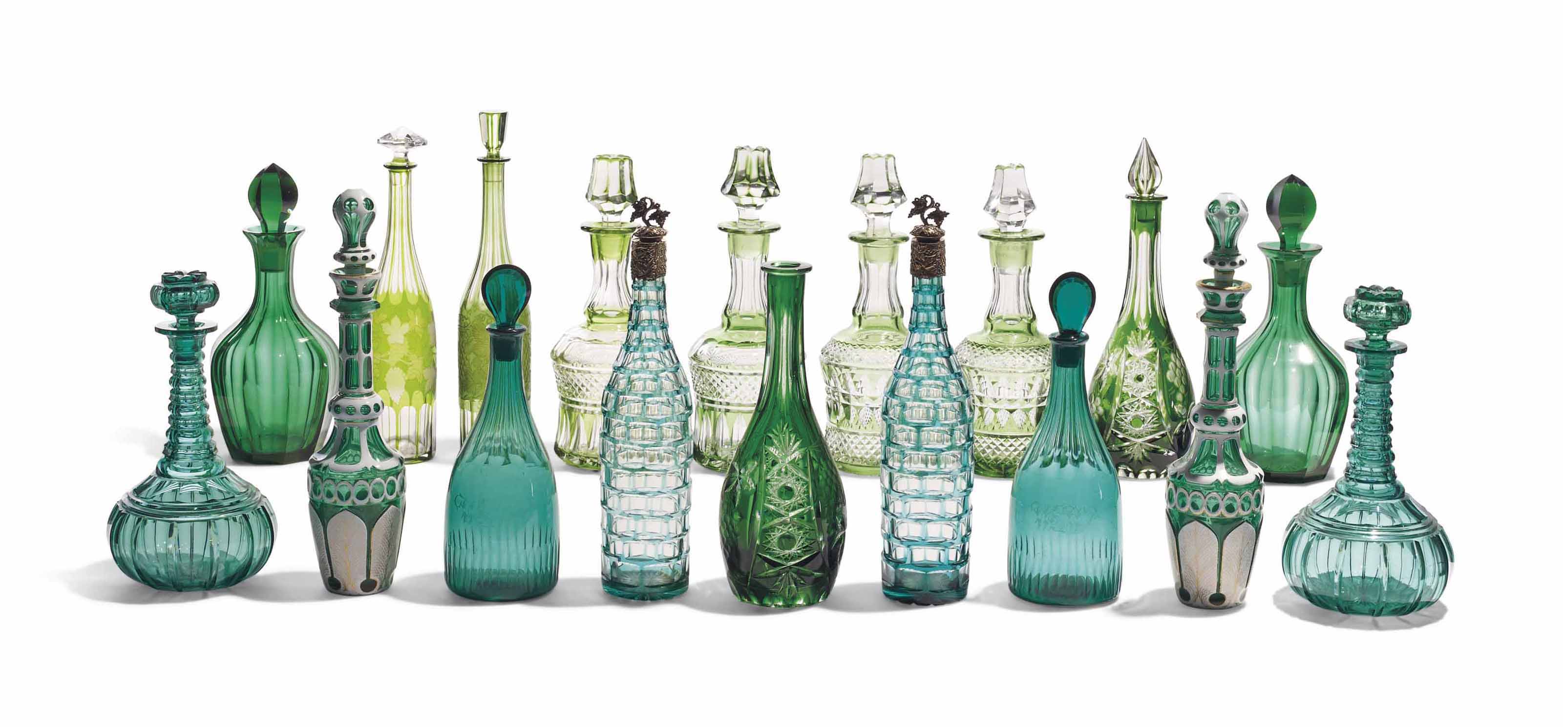 Neuf Paires De Carafes Et Dix Sept Bouchons En Verre All Other Categories Of Objects Bottles Jars Flasks
