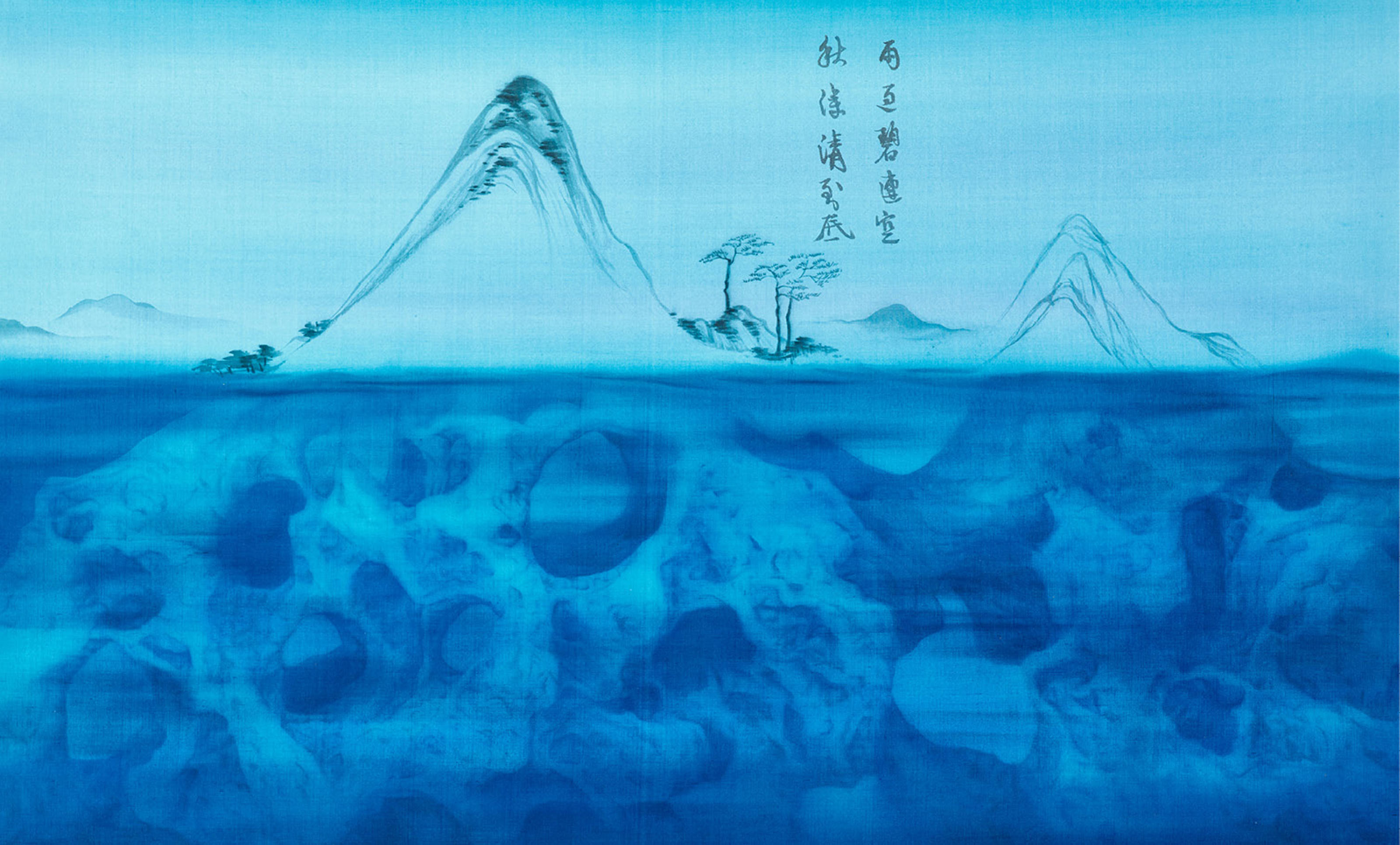 Xu Lei (China, b. 1963), Green Mountain after Rain, 2014. 89.5 x 148.5  cm (35&frac14; x 58&frac12;  in). Estimate: CNY 2,000,000-3,000,000. This lot is offered in 20th Century &amp; Contemporary Art (Evening Sale) on 24 September 2017  at Christie&rsquo;s in Shanghai
