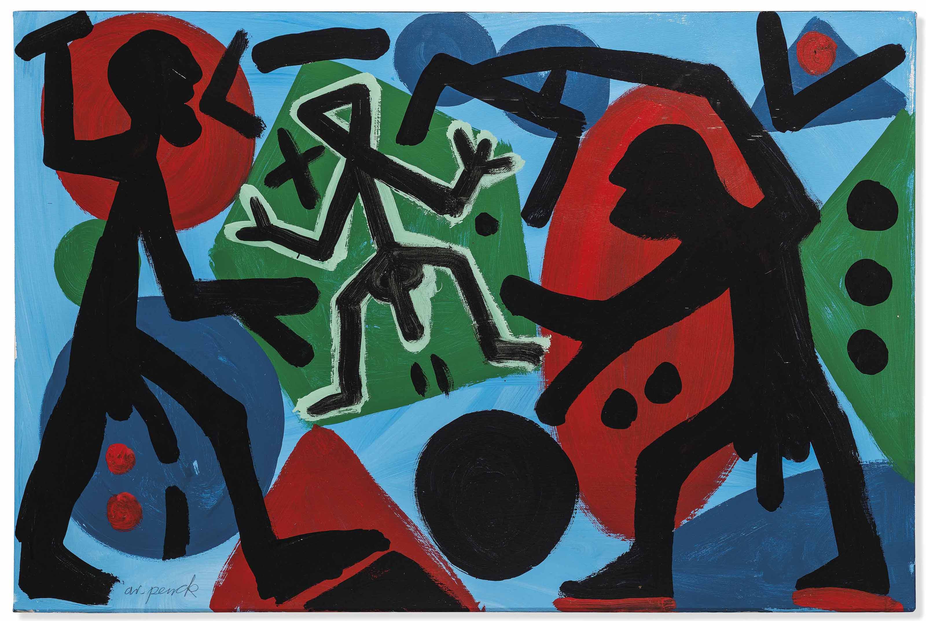 A. R. Penck (1939-2017) , Bedrängt (Embattled) | Christie's